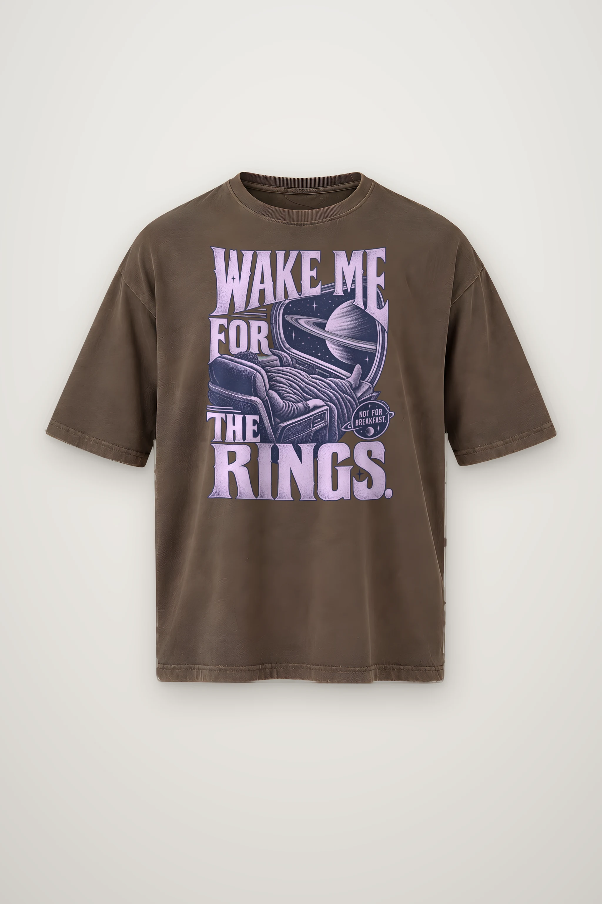 "Wake Me For The Rings" Men's Oversized Heavyweight Crewneck T-Shirt
