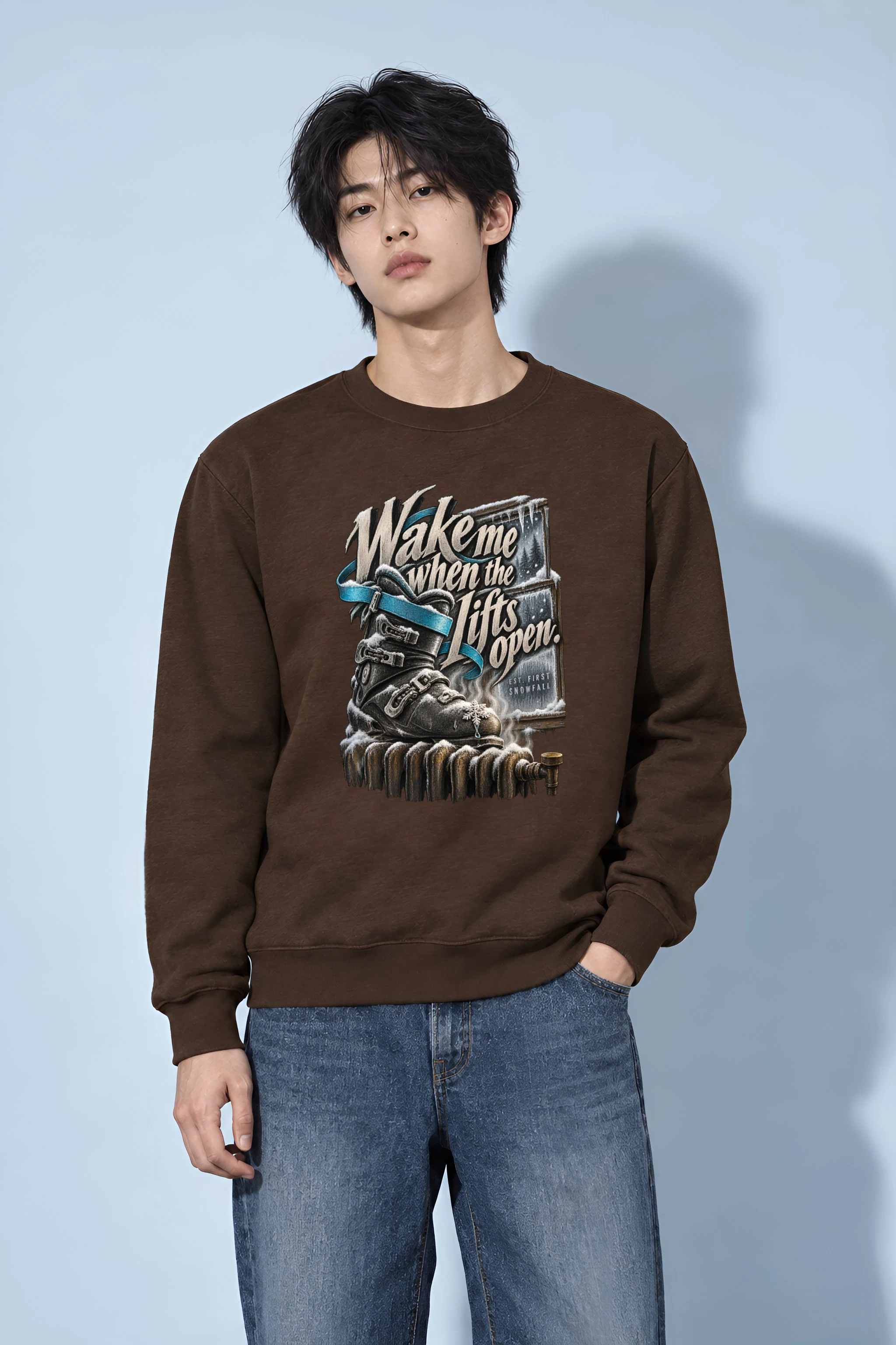 "Wake Me When the Lifts Open" Unisex Crewneck Sweatshirt