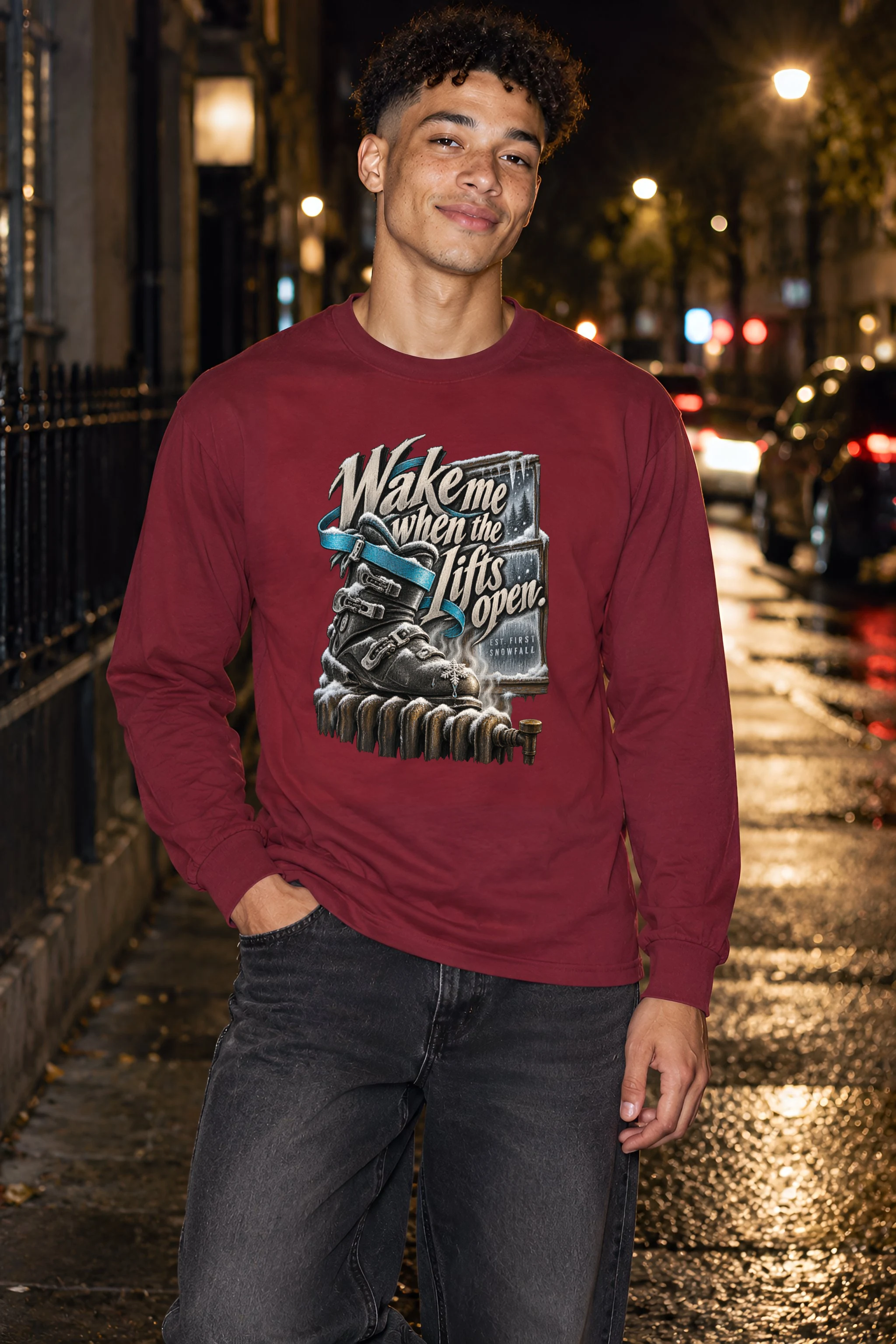 "Wake Me When the Lifts Open" Unisex Longsleeve T-shirt