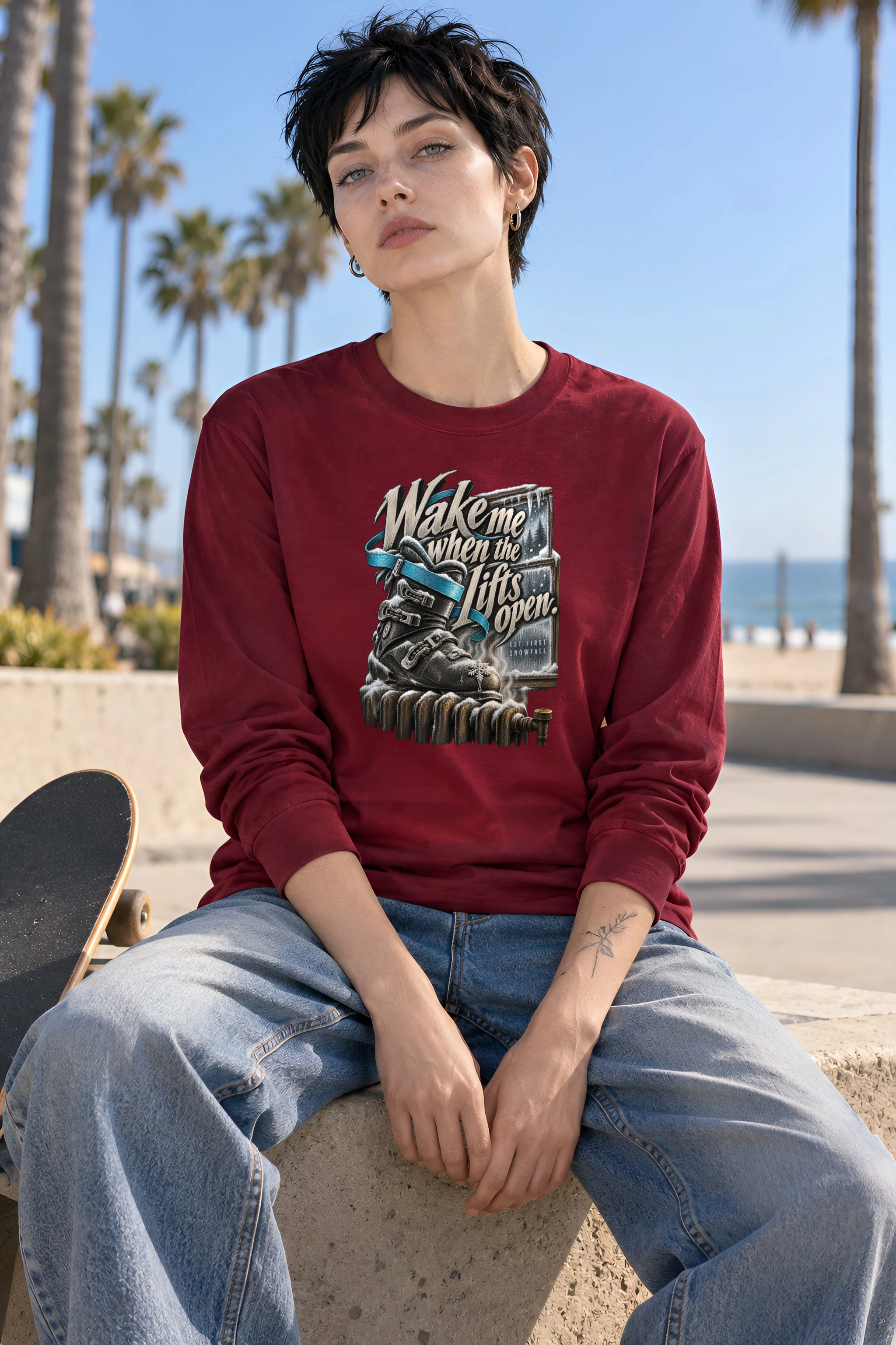 "Wake Me When the Lifts Open" Unisex Longsleeve T-shirt