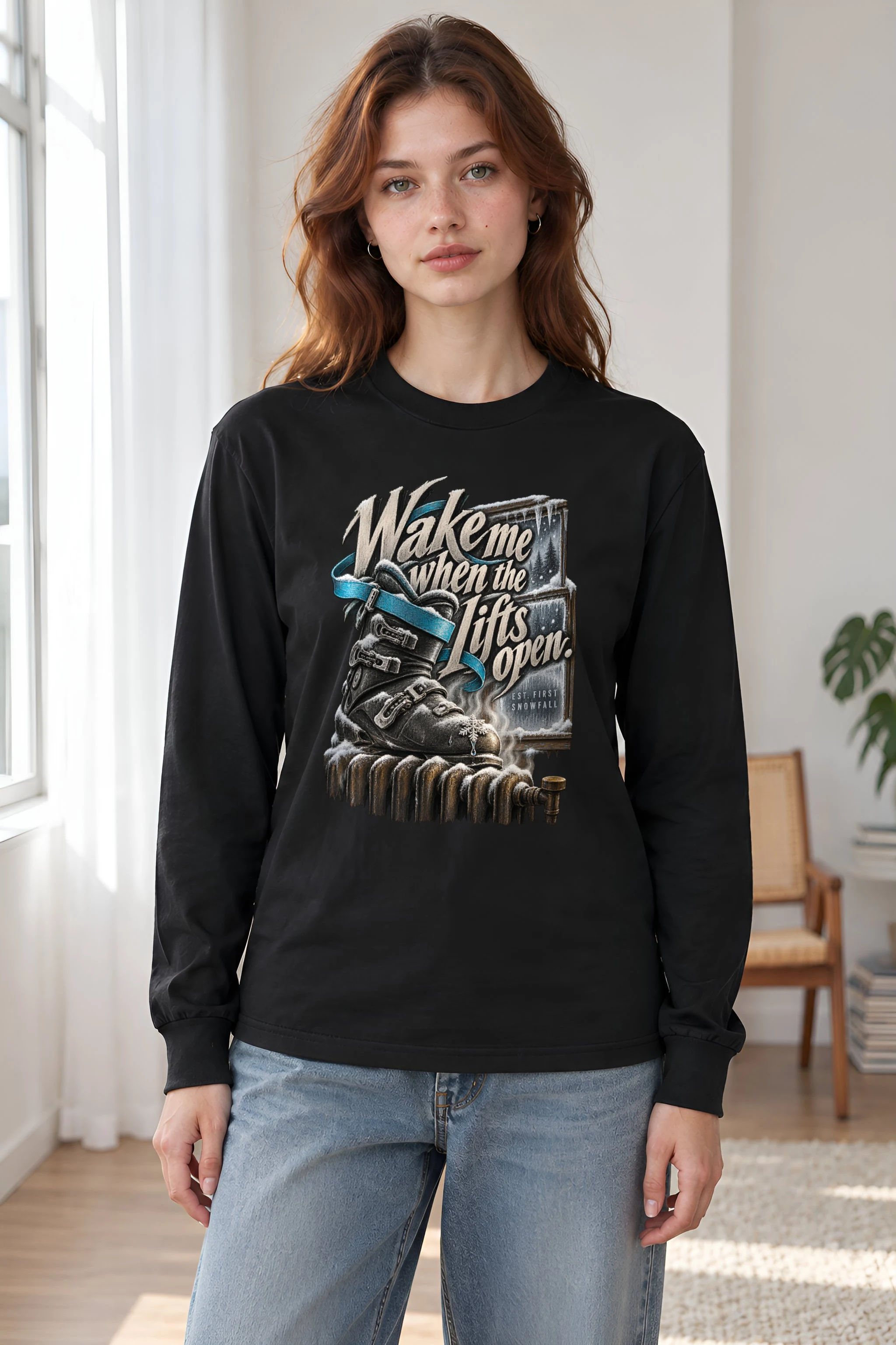 "Wake Me When the Lifts Open" Unisex Longsleeve T-shirt