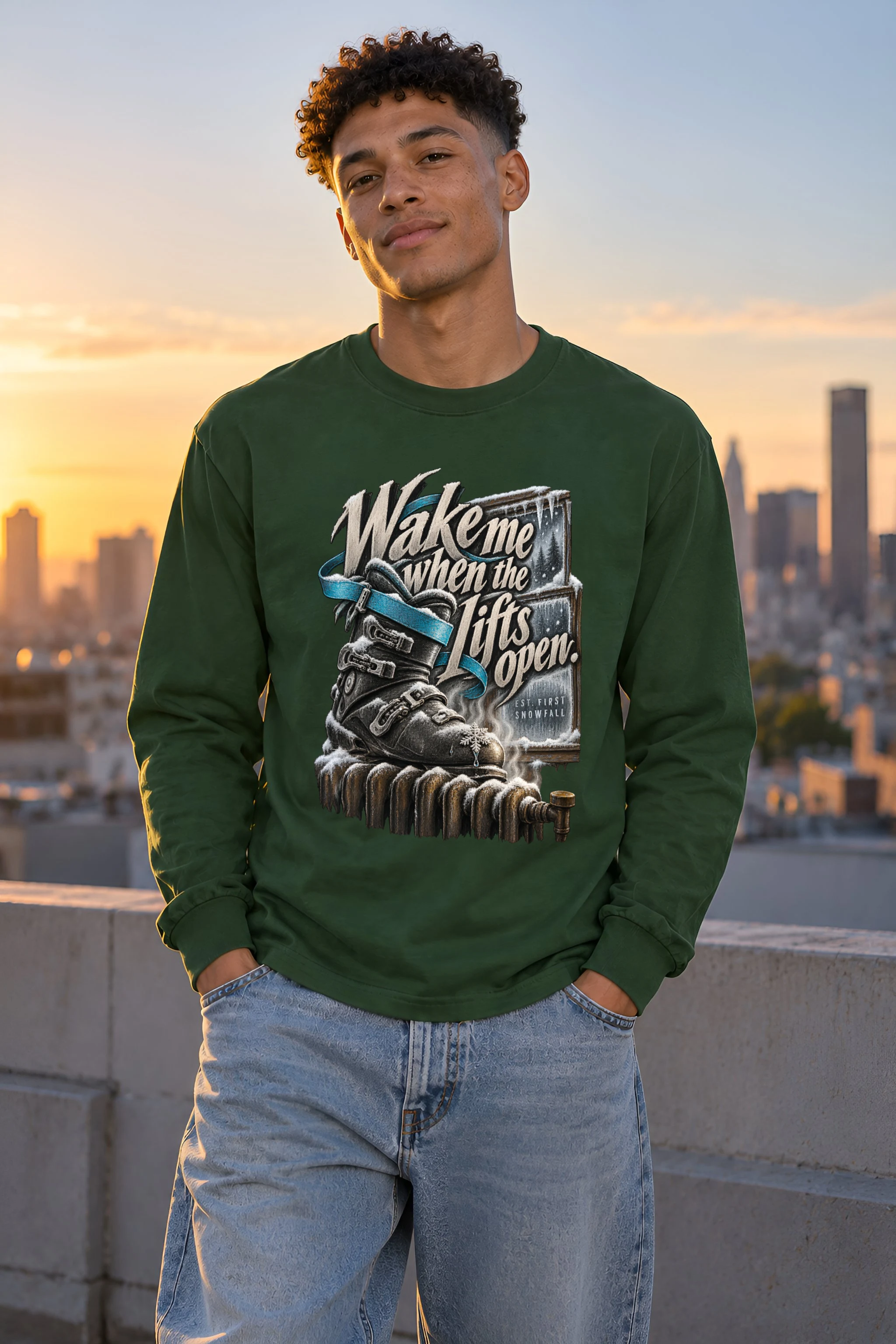 "Wake Me When the Lifts Open" Unisex Longsleeve T-shirt