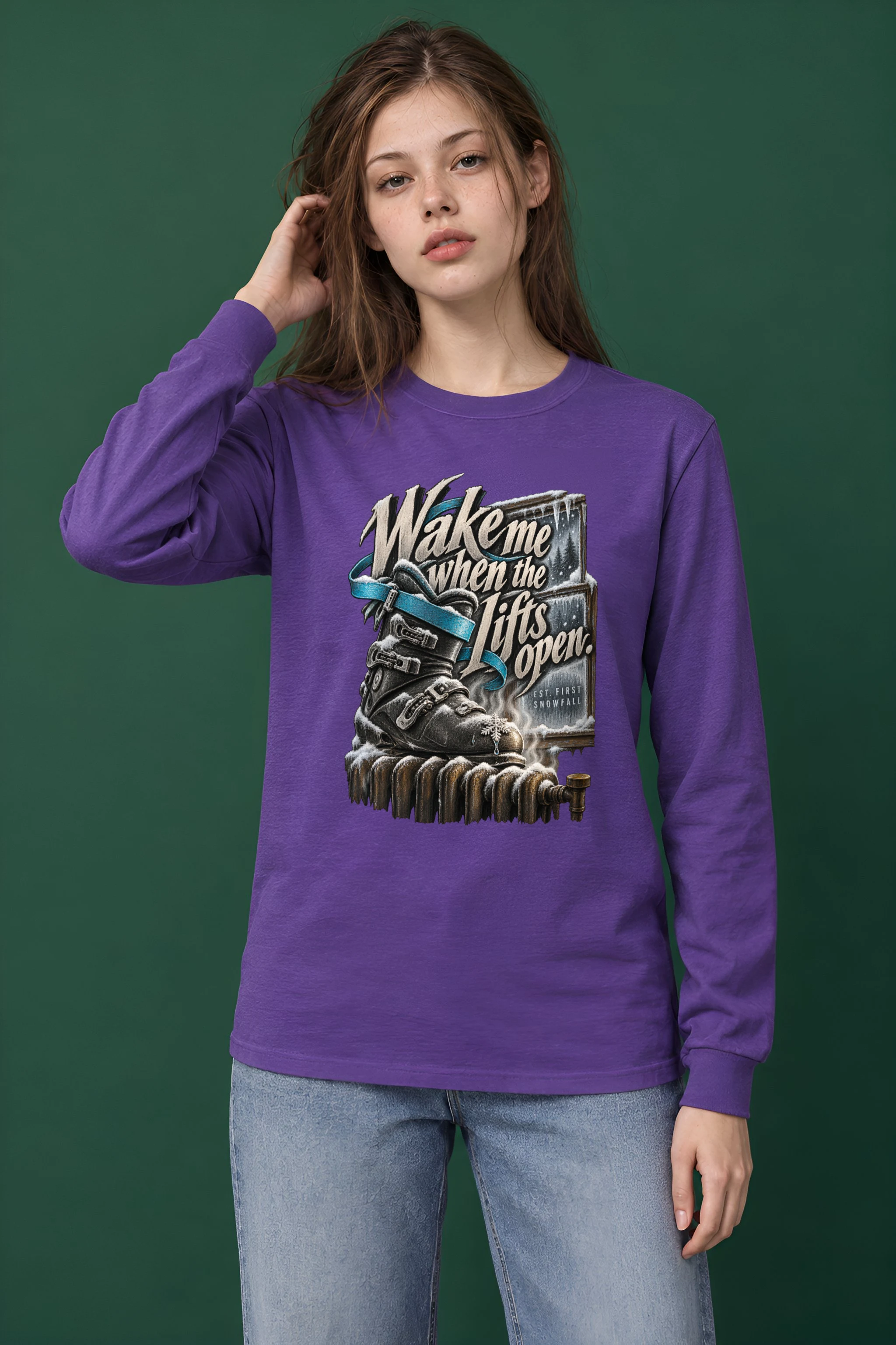 "Wake Me When the Lifts Open" Unisex Longsleeve T-shirt