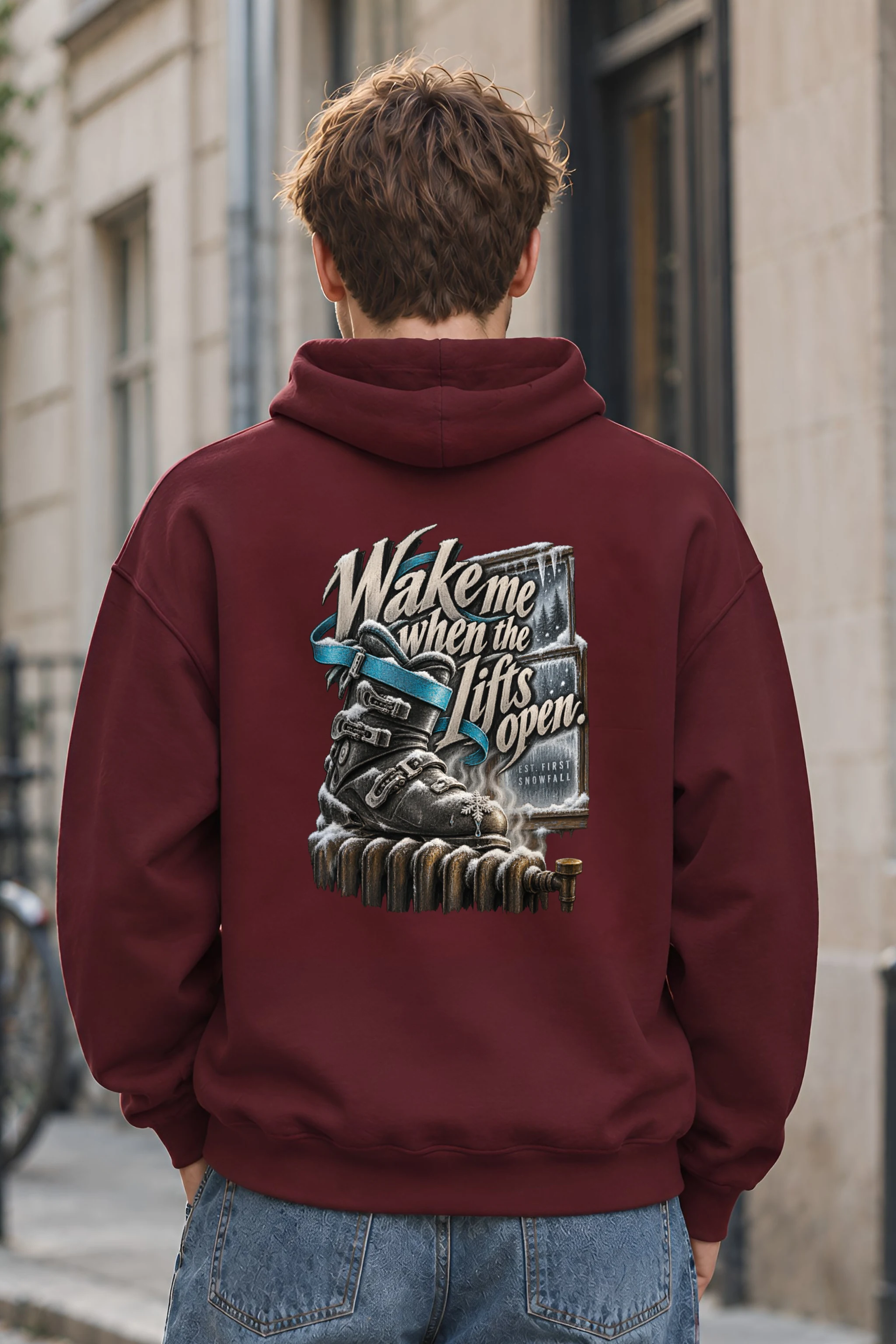 "Wake Me When the Lifts Open" Unisex Pullover Hoodie