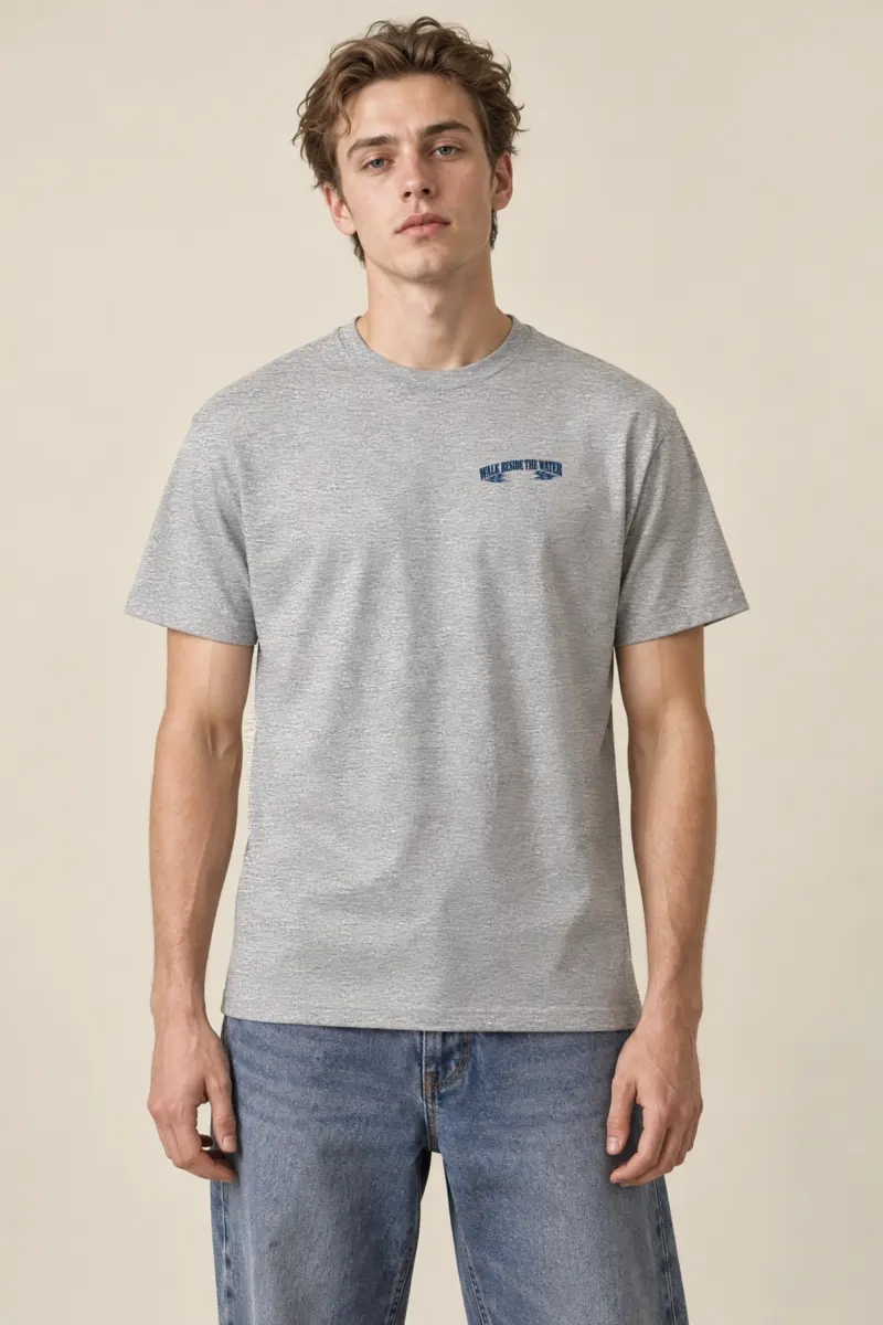 "Walk Beside the Water" Heavyweight Unisex Crewneck T-shirt