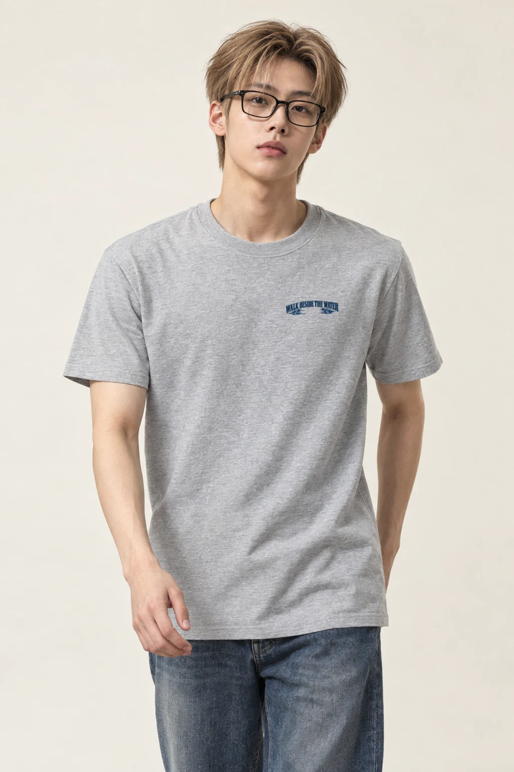 "Walk Beside the Water" Heavyweight Unisex Crewneck T-shirt