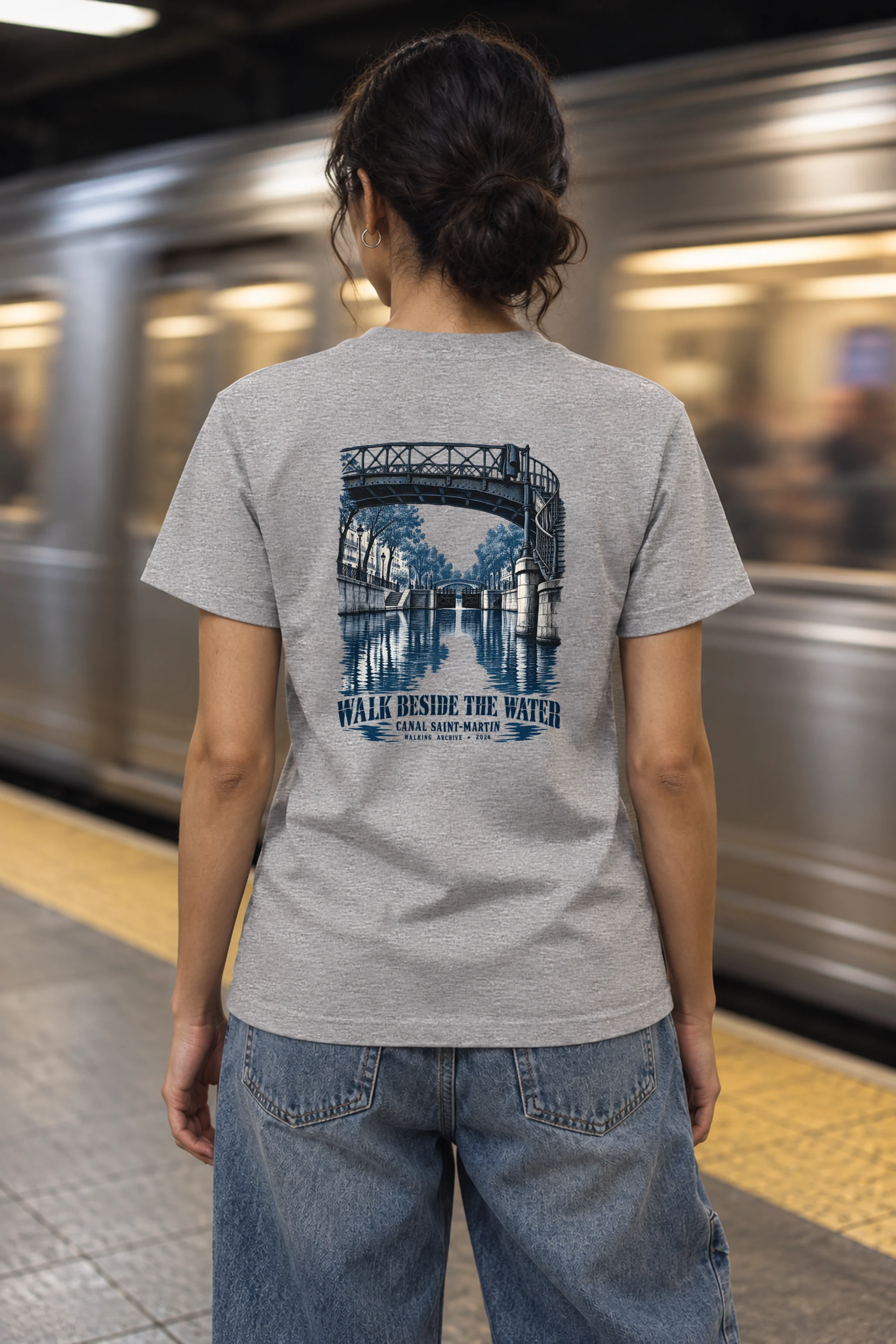 "Walk Beside the Water" Heavyweight Unisex Crewneck T-shirt
