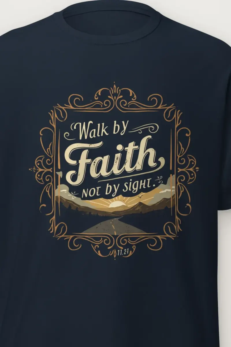 "Walk By Faith" Heavyweight Unisex Crewneck T-shirt