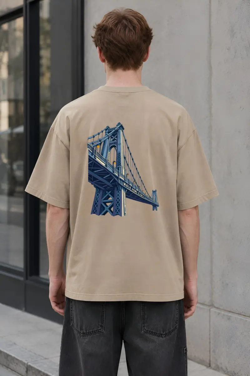 "Walk Home Slowly" Unisex Oversized Heavyweight Crewneck T-Shirt