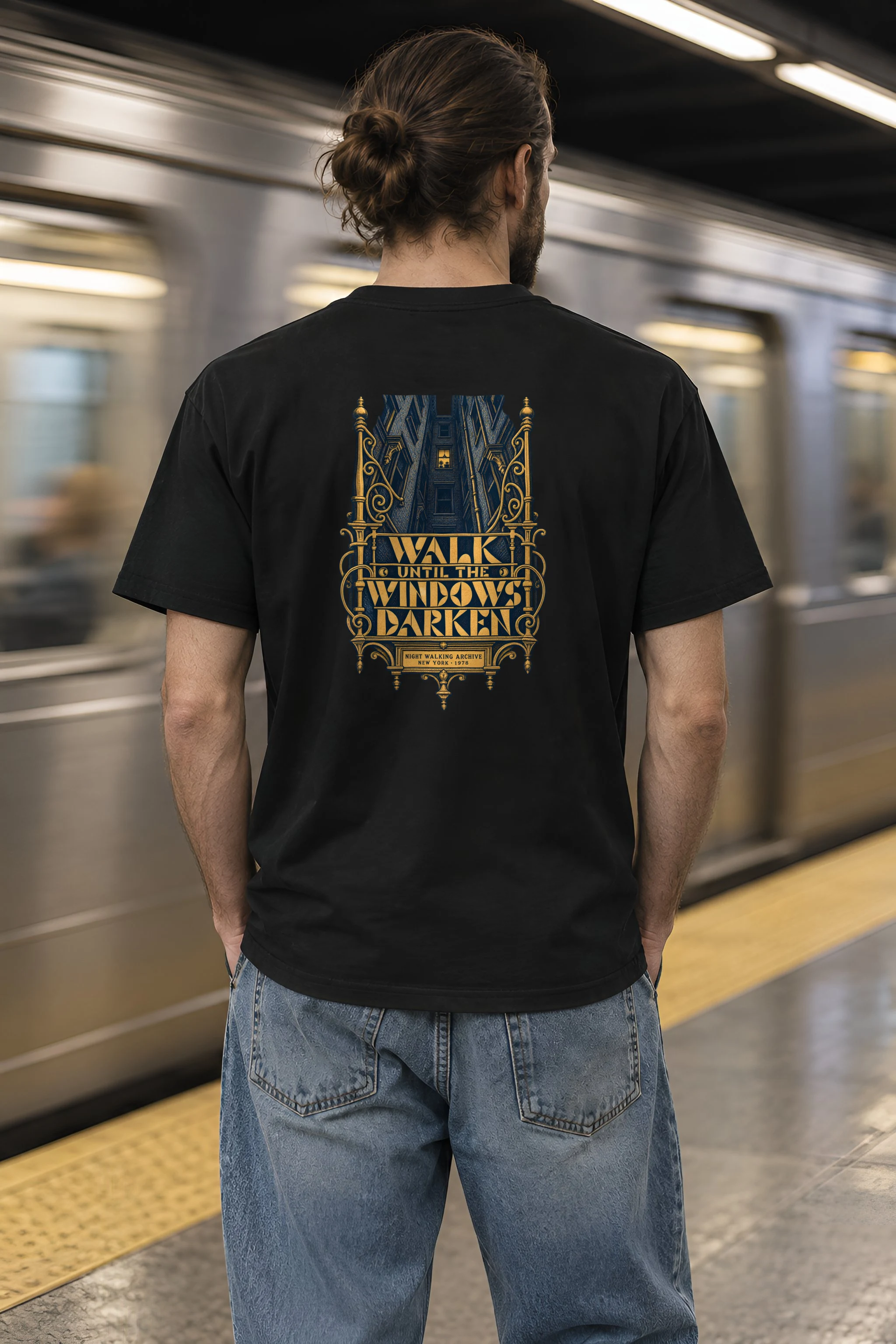 "Walk Until the Windows Darken" Heavyweight Unisex Crewneck T-shirt