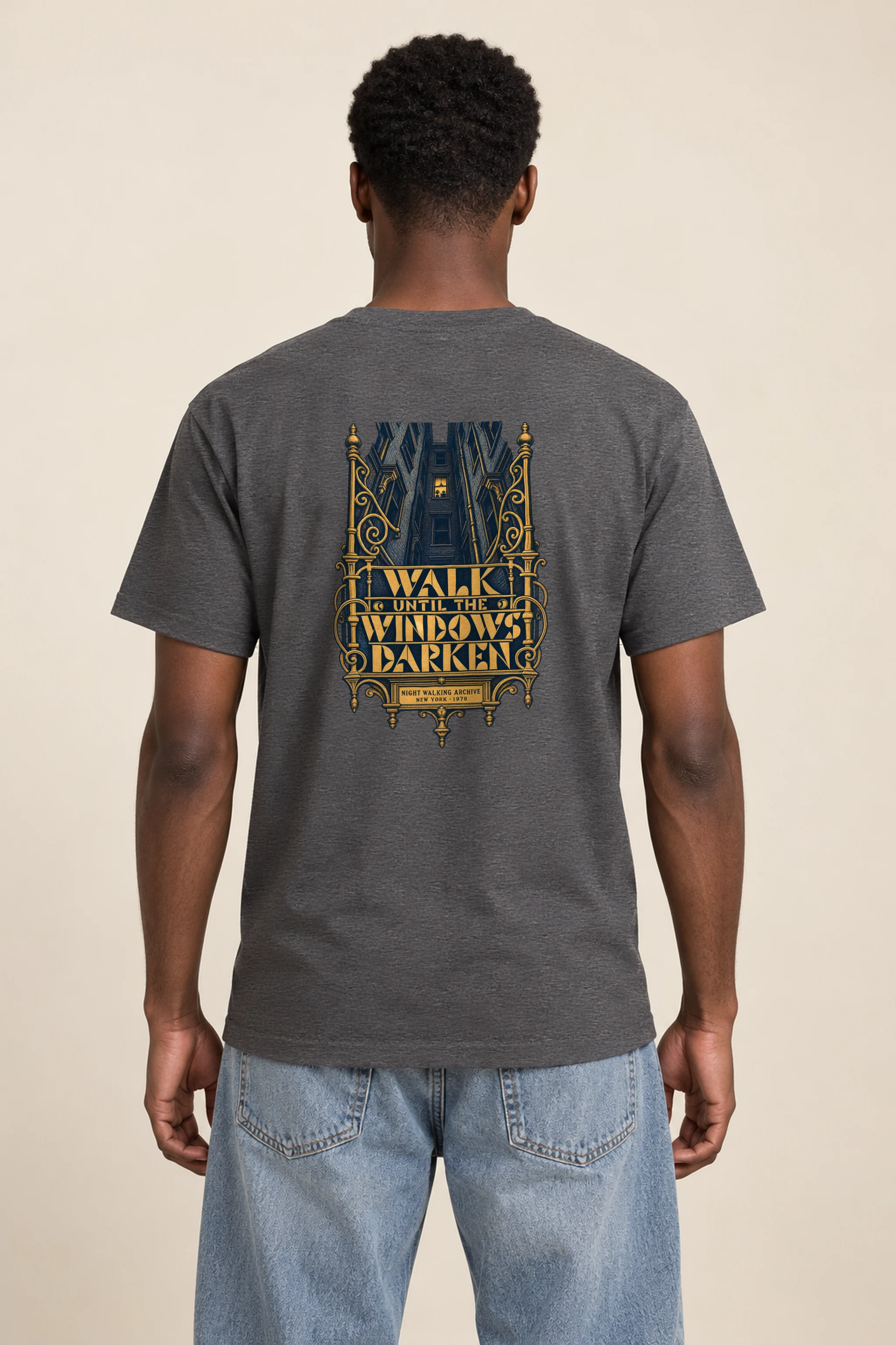"Walk Until the Windows Darken" Heavyweight Unisex Crewneck T-shirt