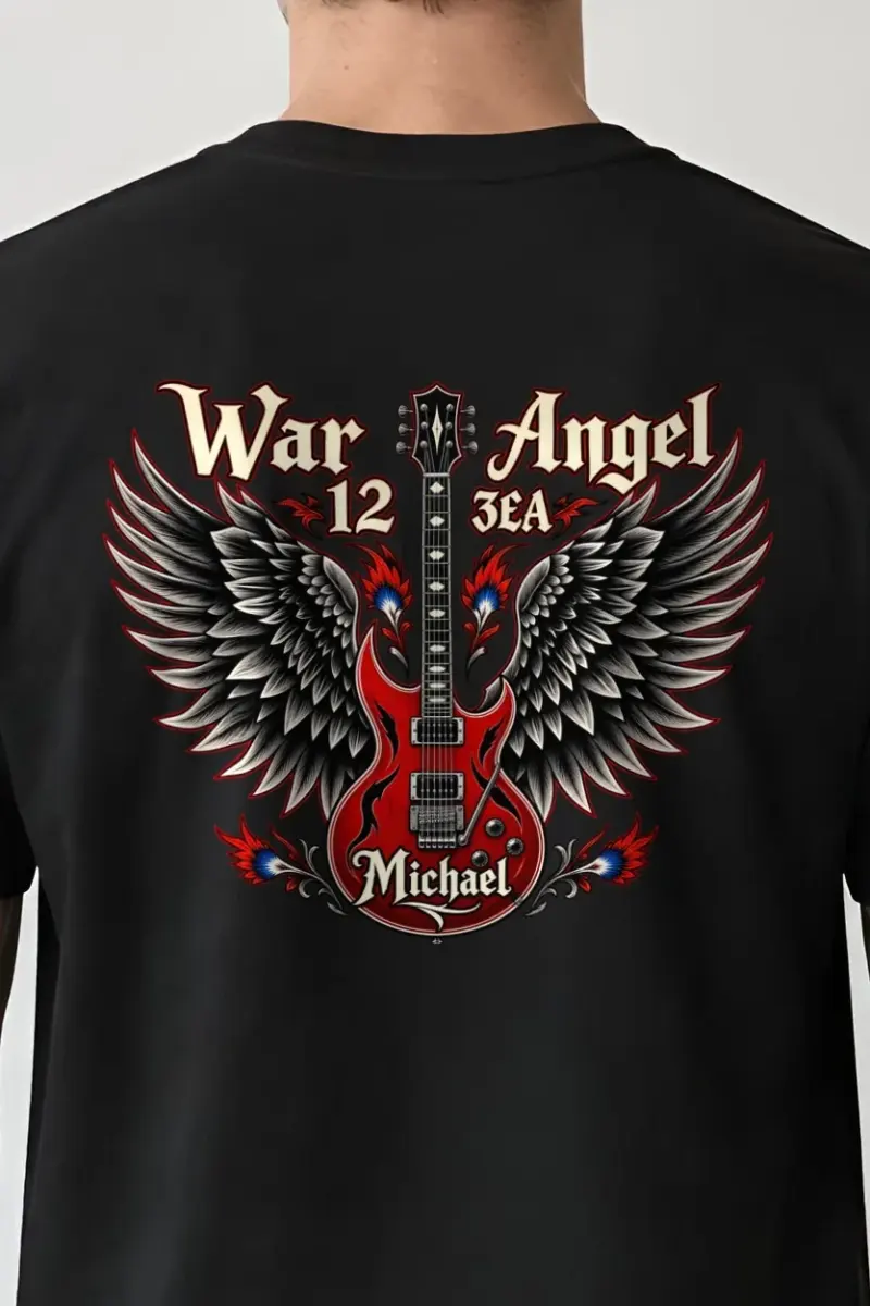"War Angel Guitar" Heavyweight Unisex Crewneck T-shirt