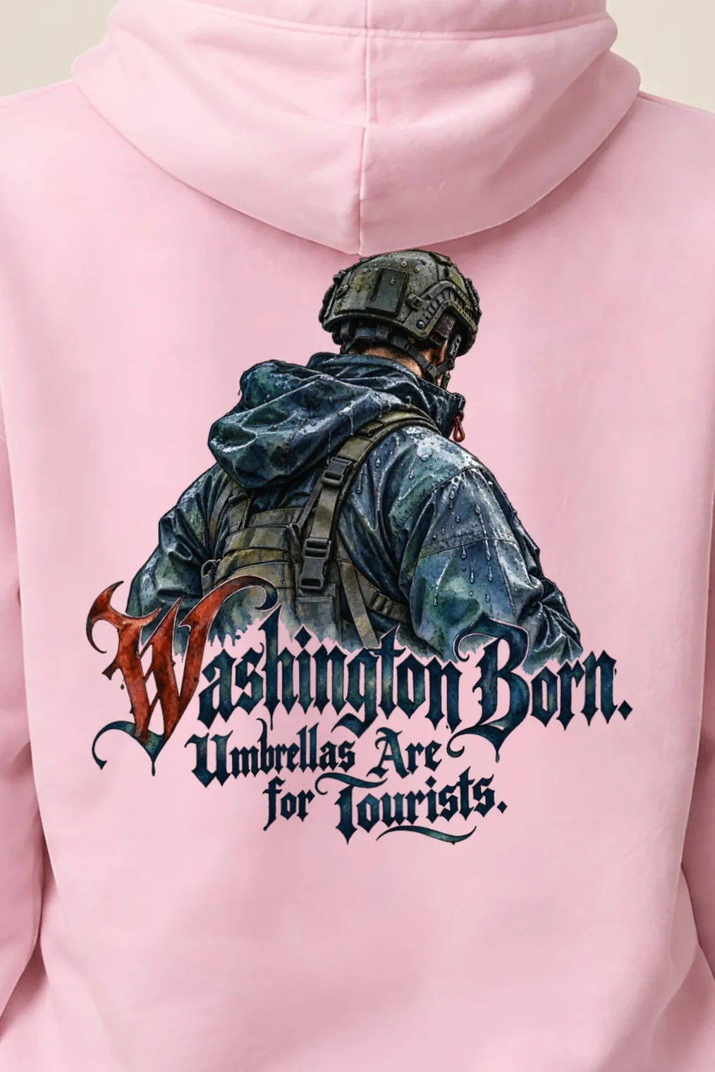 "Washington Born" Heavy Blend Unisex Pullover Hoodie - the graphic up close