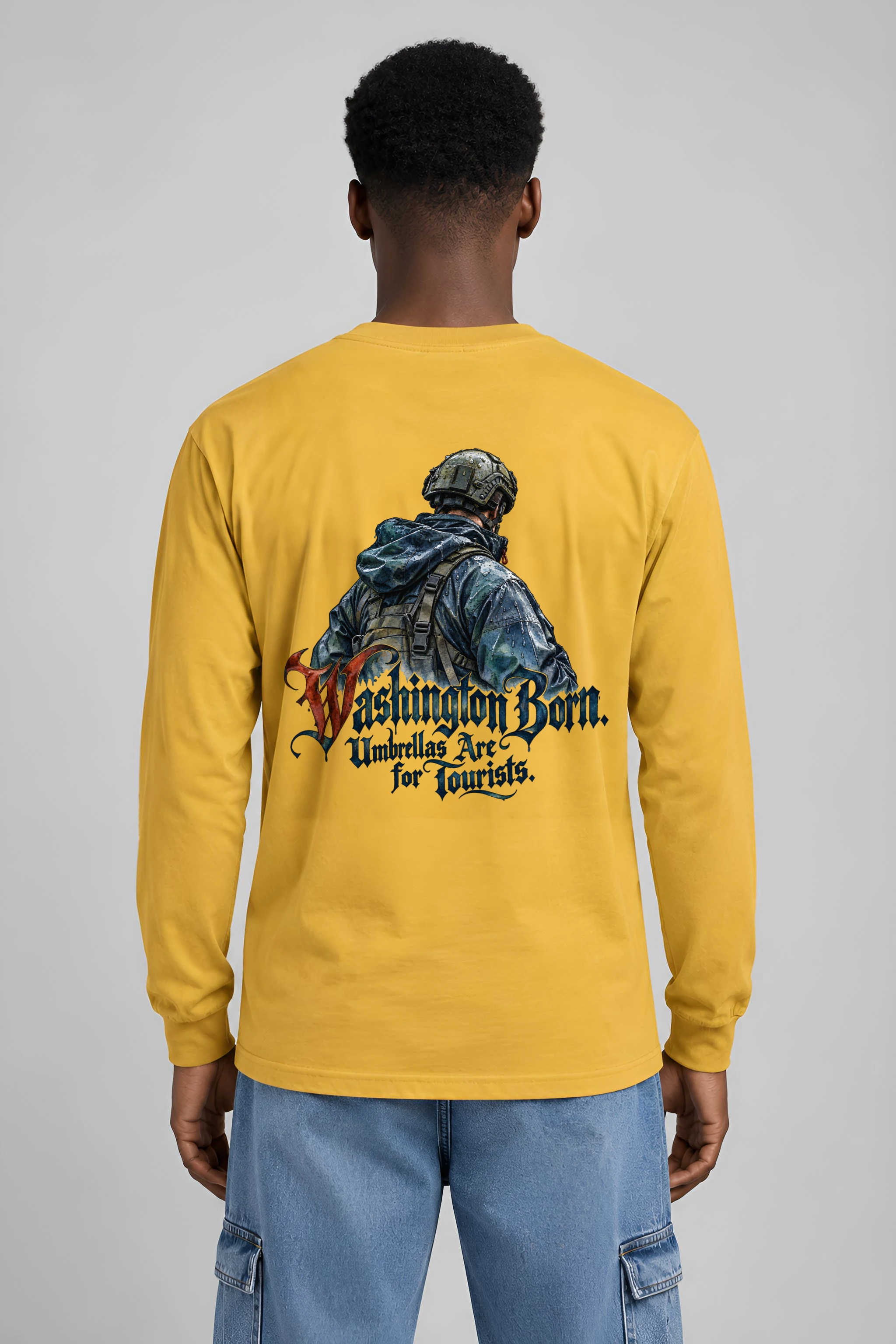 "Washington Born Umbrellas Are for Tourists" Unisex Longsleeve T-shirt
