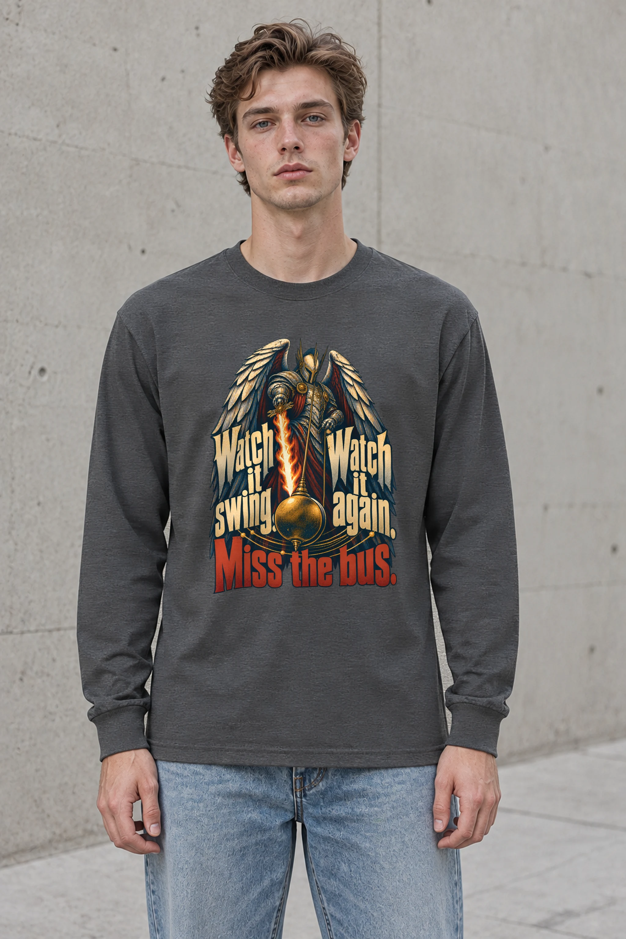 "Watch It Swing, Miss the Bus" Unisex Longsleeve T-shirt