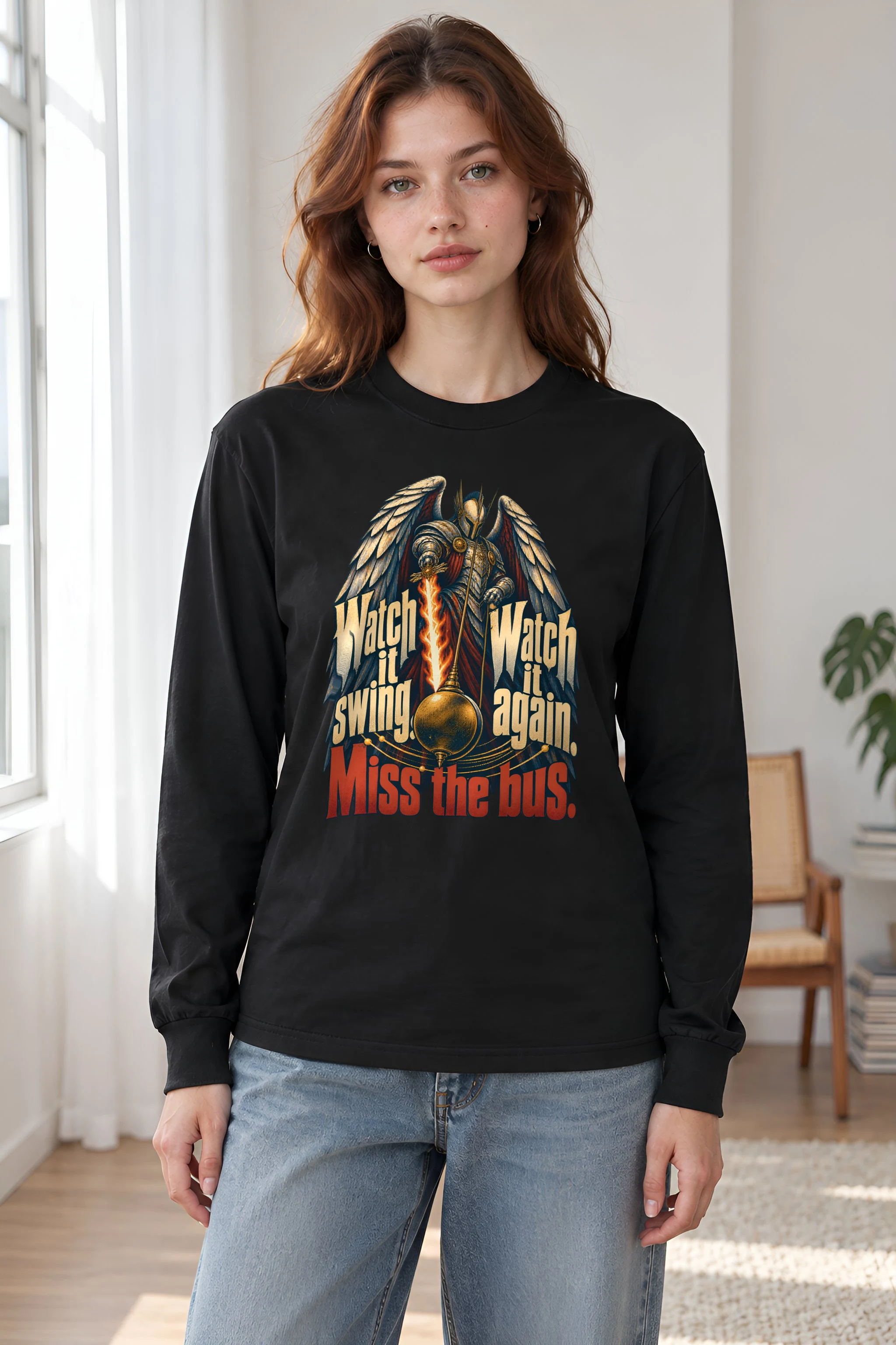 "Watch It Swing, Miss the Bus" Unisex Longsleeve T-shirt
