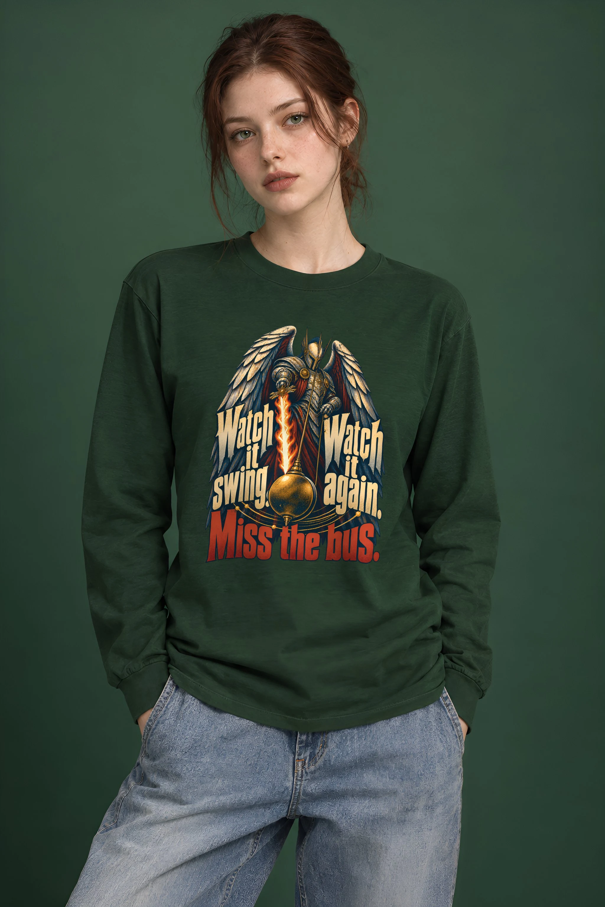 "Watch It Swing, Miss the Bus" Unisex Longsleeve T-shirt