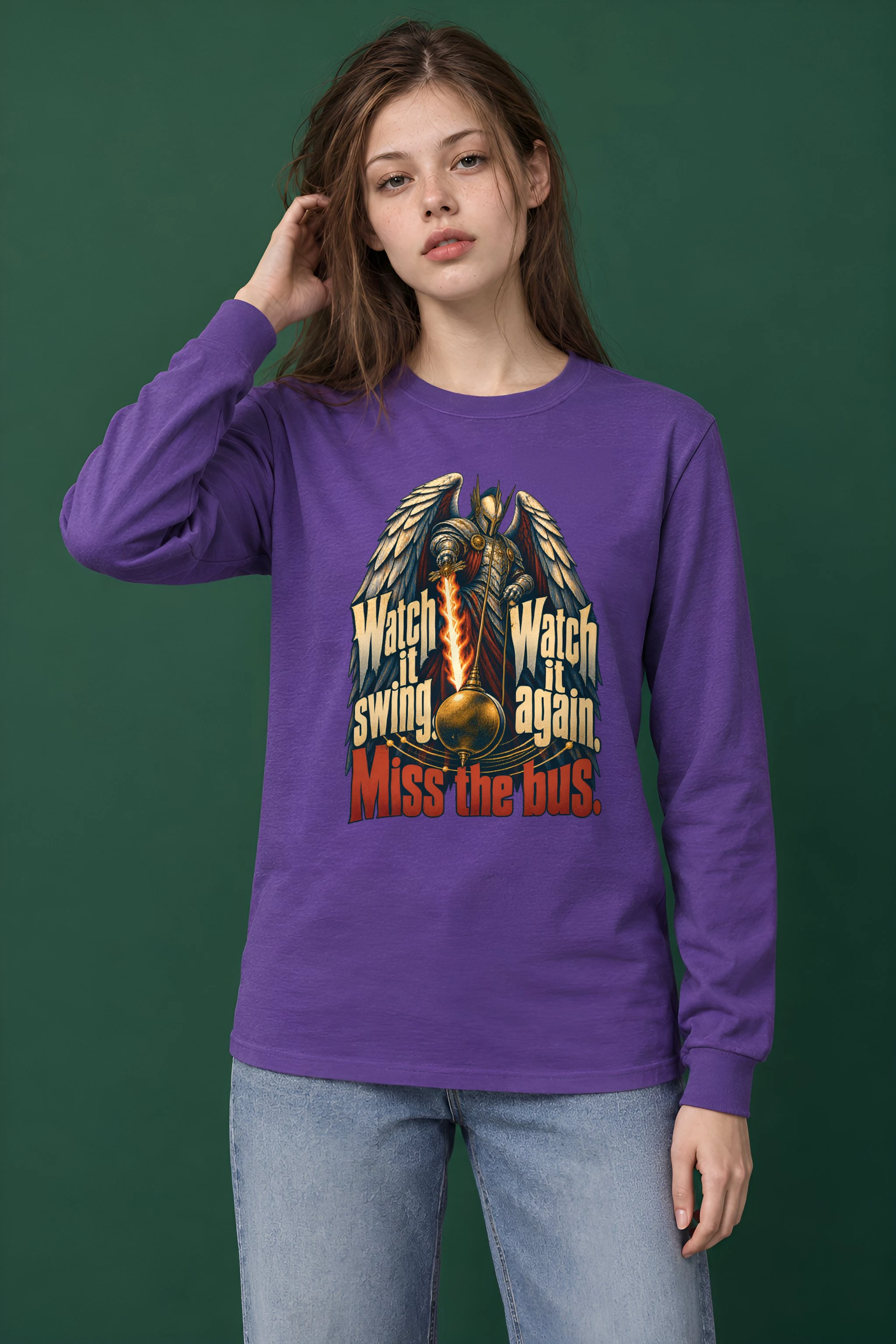 "Watch It Swing, Miss the Bus" Unisex Longsleeve T-shirt