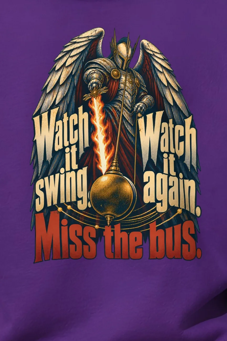 "Watch It Swing" Unisex Pullover Hoodie - the graphic up close