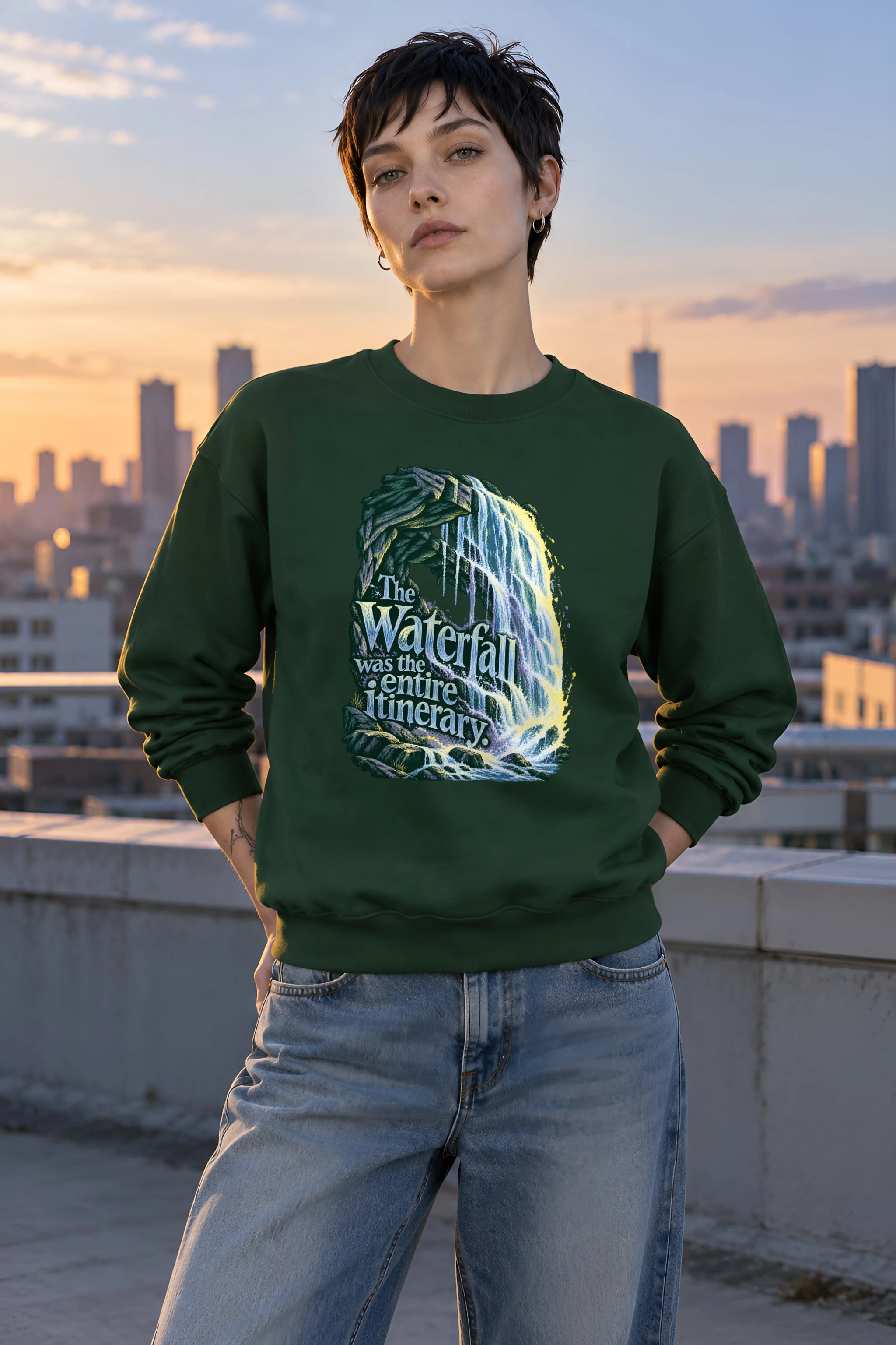"Waterfall Itinerary" Unisex Crewneck Sweatshirt