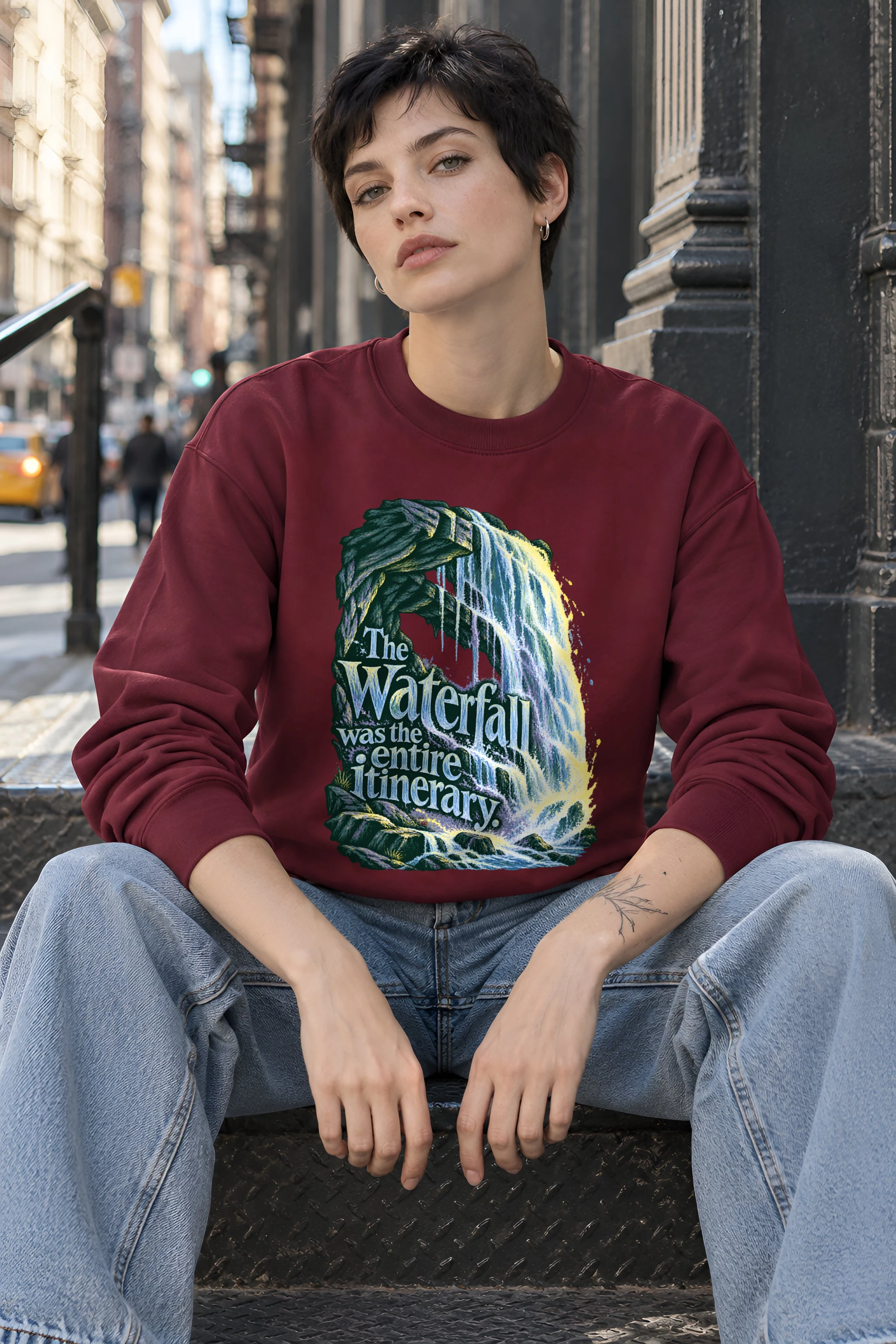 "Waterfall Itinerary" Unisex Crewneck Sweatshirt
