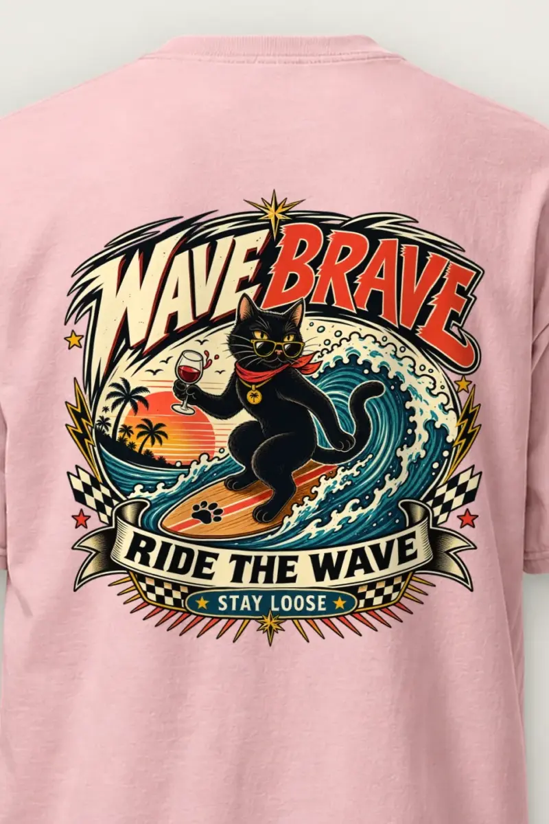 "Wave Brave" Heavyweight Unisex Crewneck T-shirt