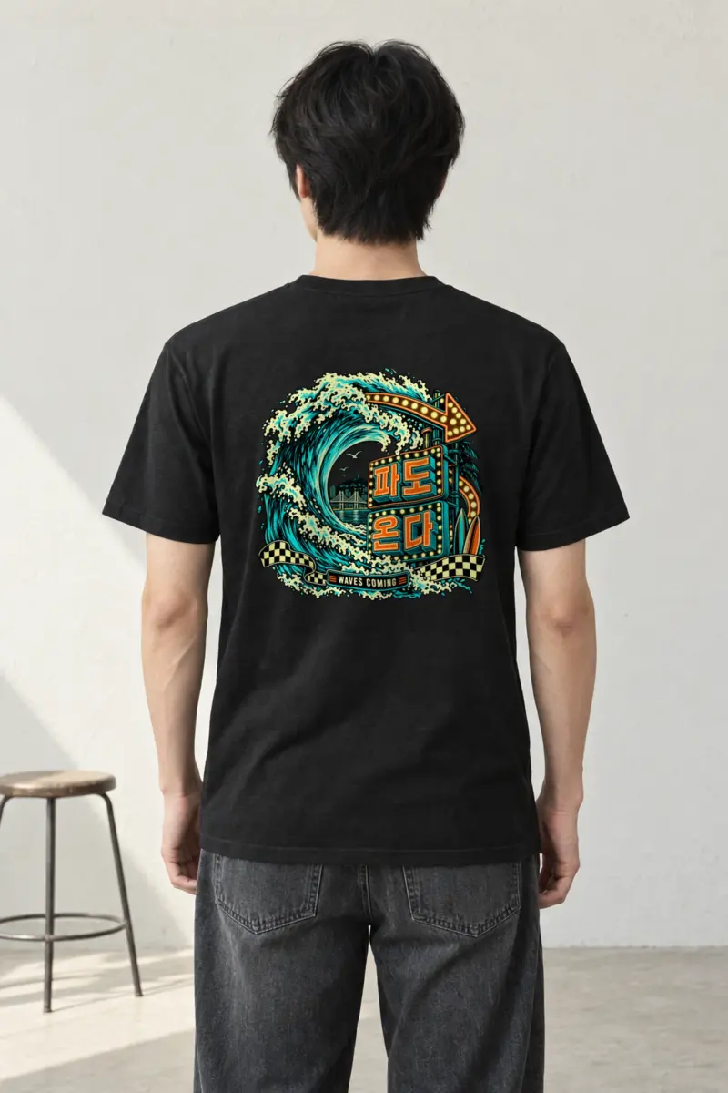 "Waves Coming" Heavyweight Unisex Crewneck T-shirt