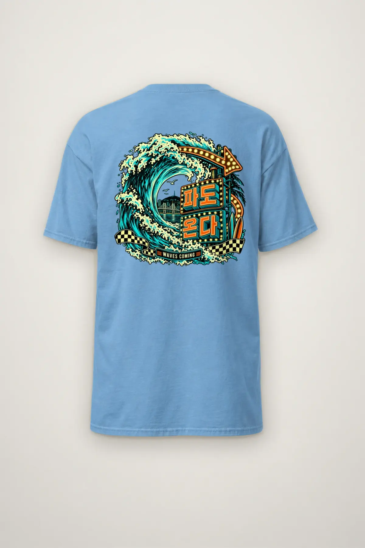 "Waves Coming" Heavyweight Unisex Crewneck T-shirt