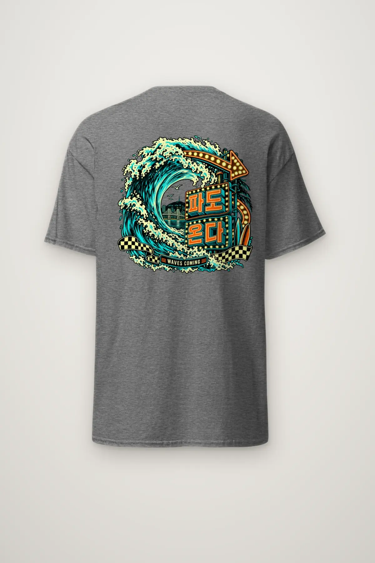 "Waves Coming" Heavyweight Unisex Crewneck T-shirt