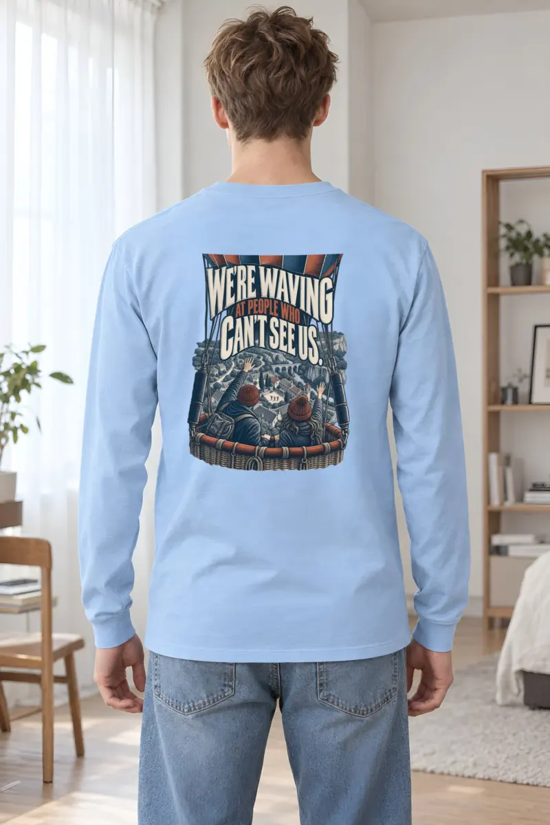 “Waving From the Balloon” Unisex Longsleeve T-shirt