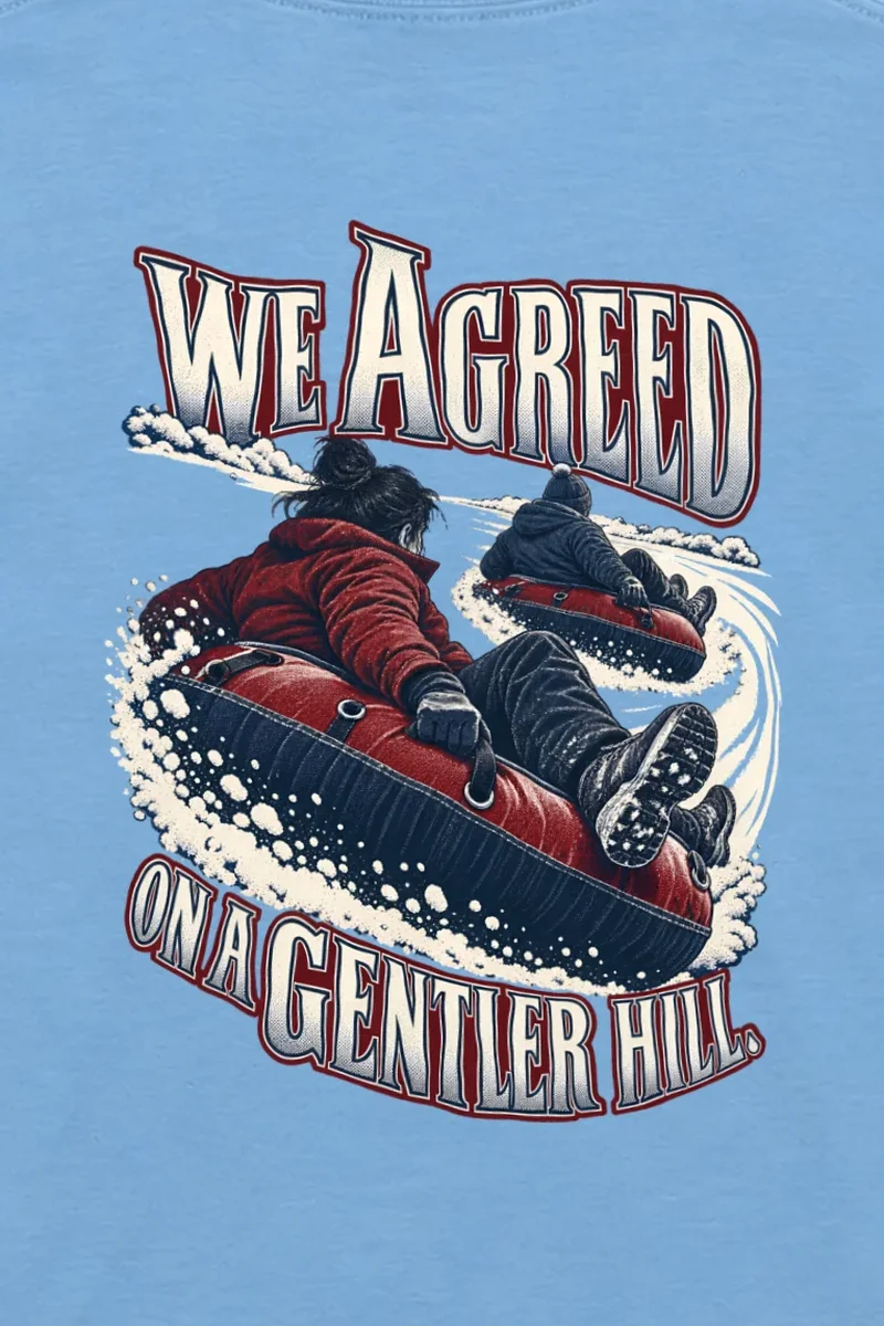 "We Agreed on a Gentler Hill" Unisex Longsleeve T-shirt - the graphic up close