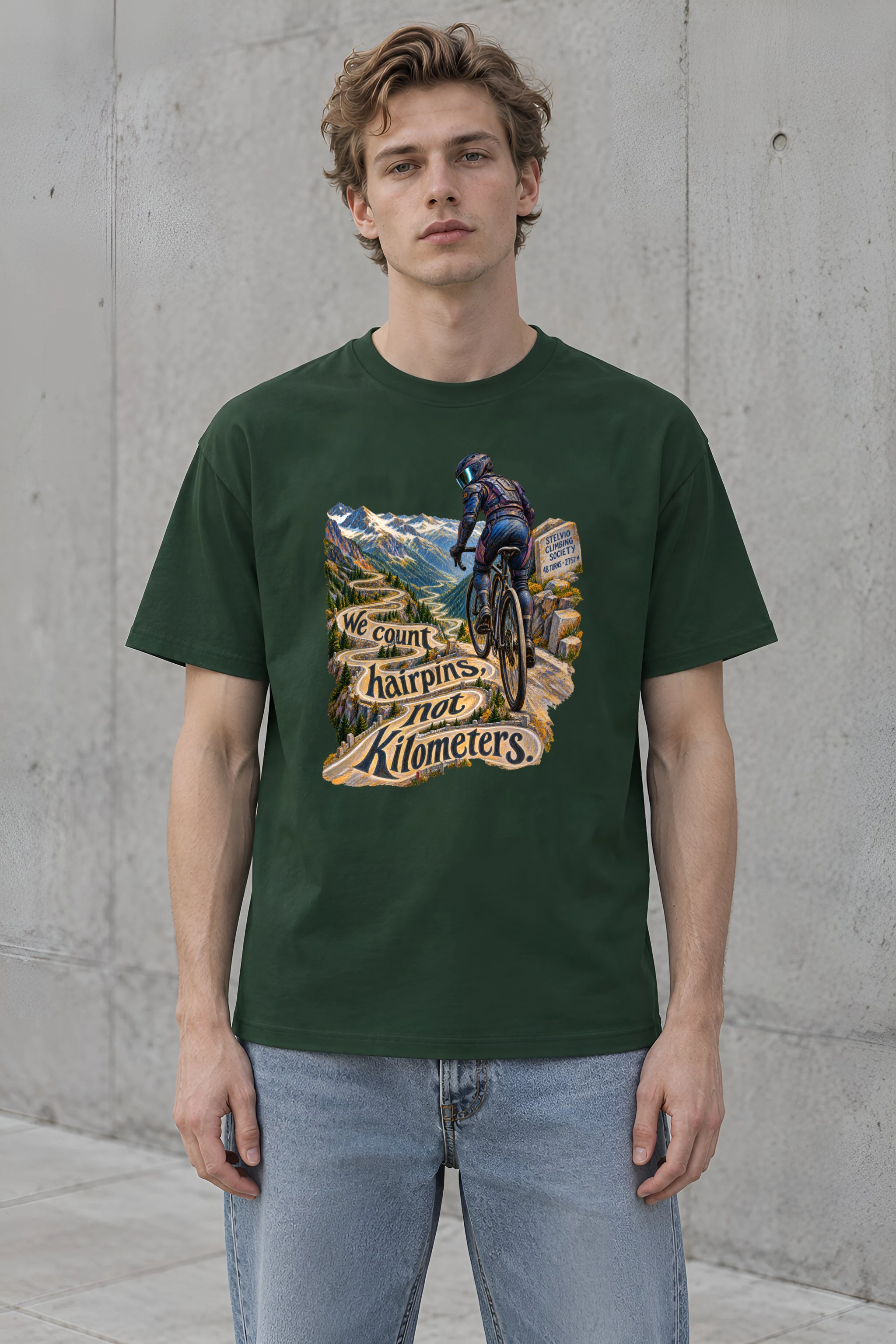"We Count Hairpins, Not Kilometers" Heavyweight Unisex Crewneck T-shirt