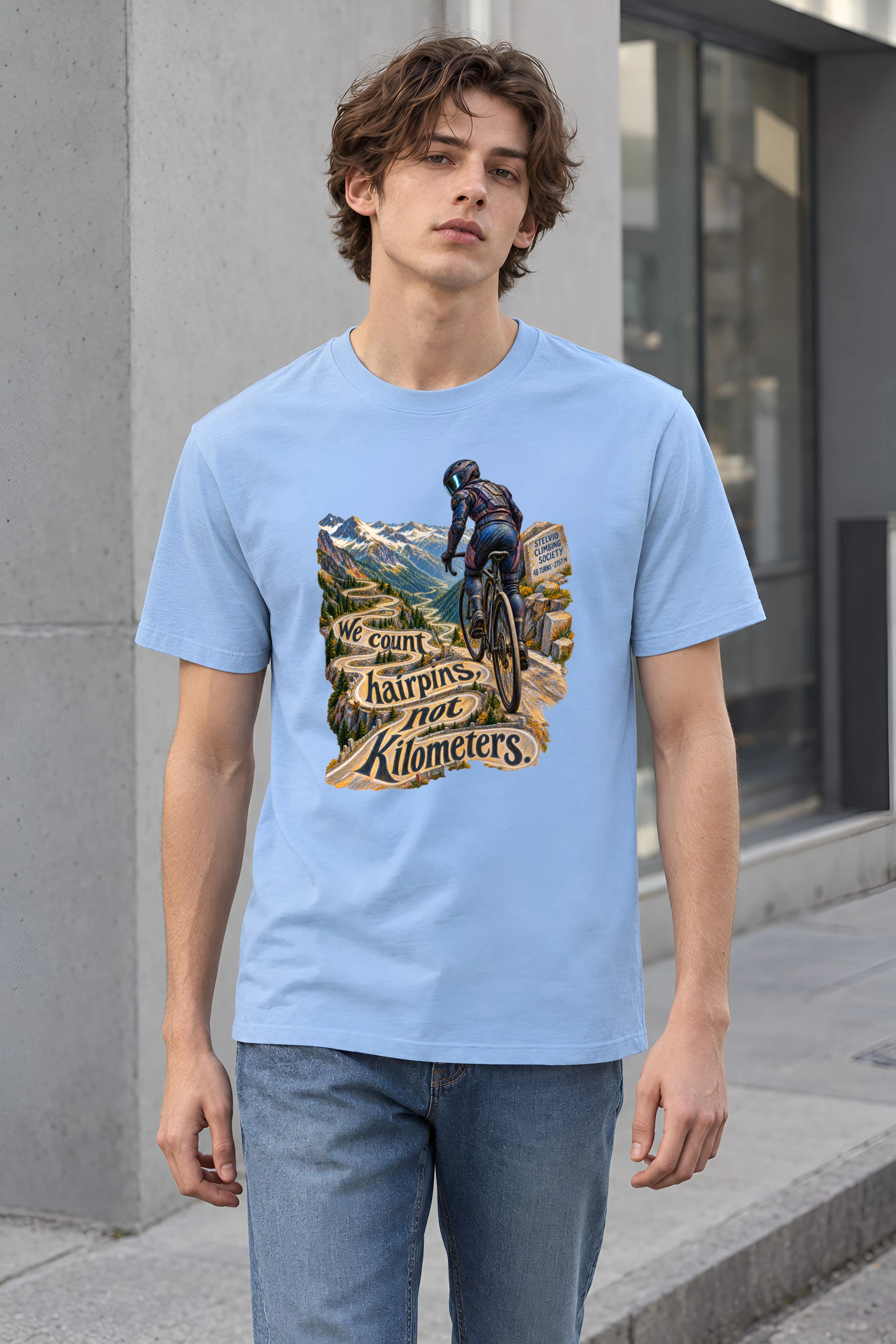 "We Count Hairpins, Not Kilometers" Heavyweight Unisex Crewneck T-shirt