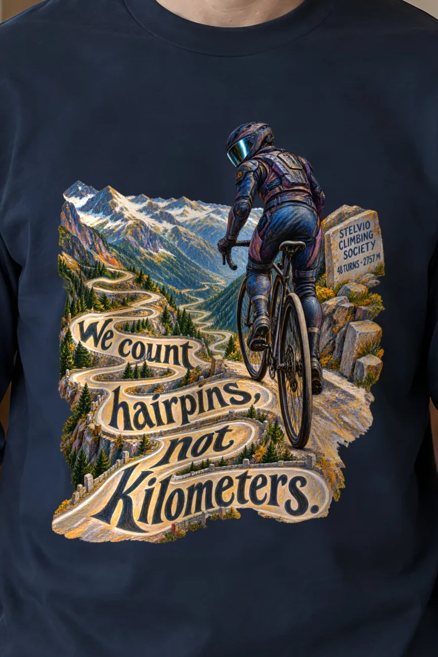 "We Count Hairpins" Unisex Longsleeve T-shirt - the graphic up close