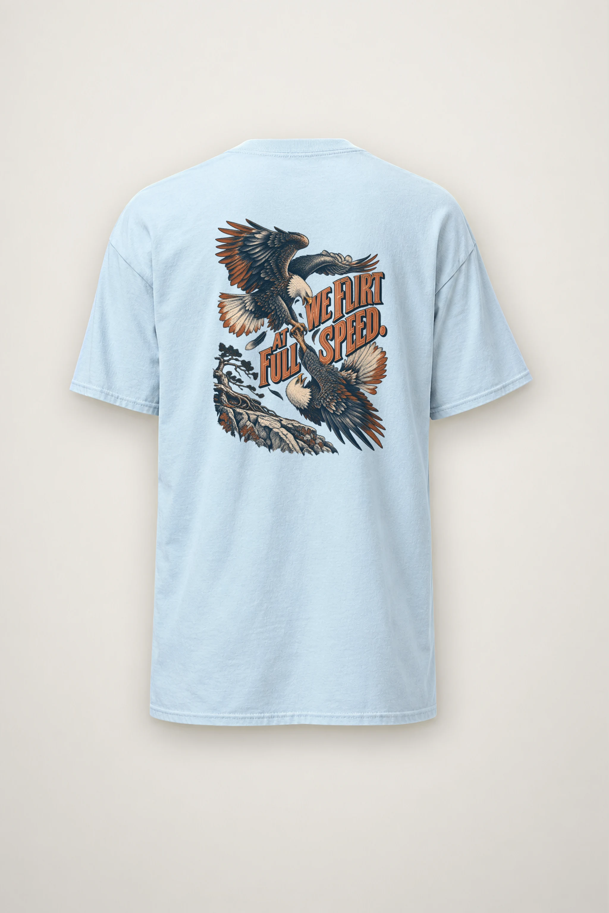 "We Flirt at Full Speed" Heavyweight Unisex Crewneck T-shirt