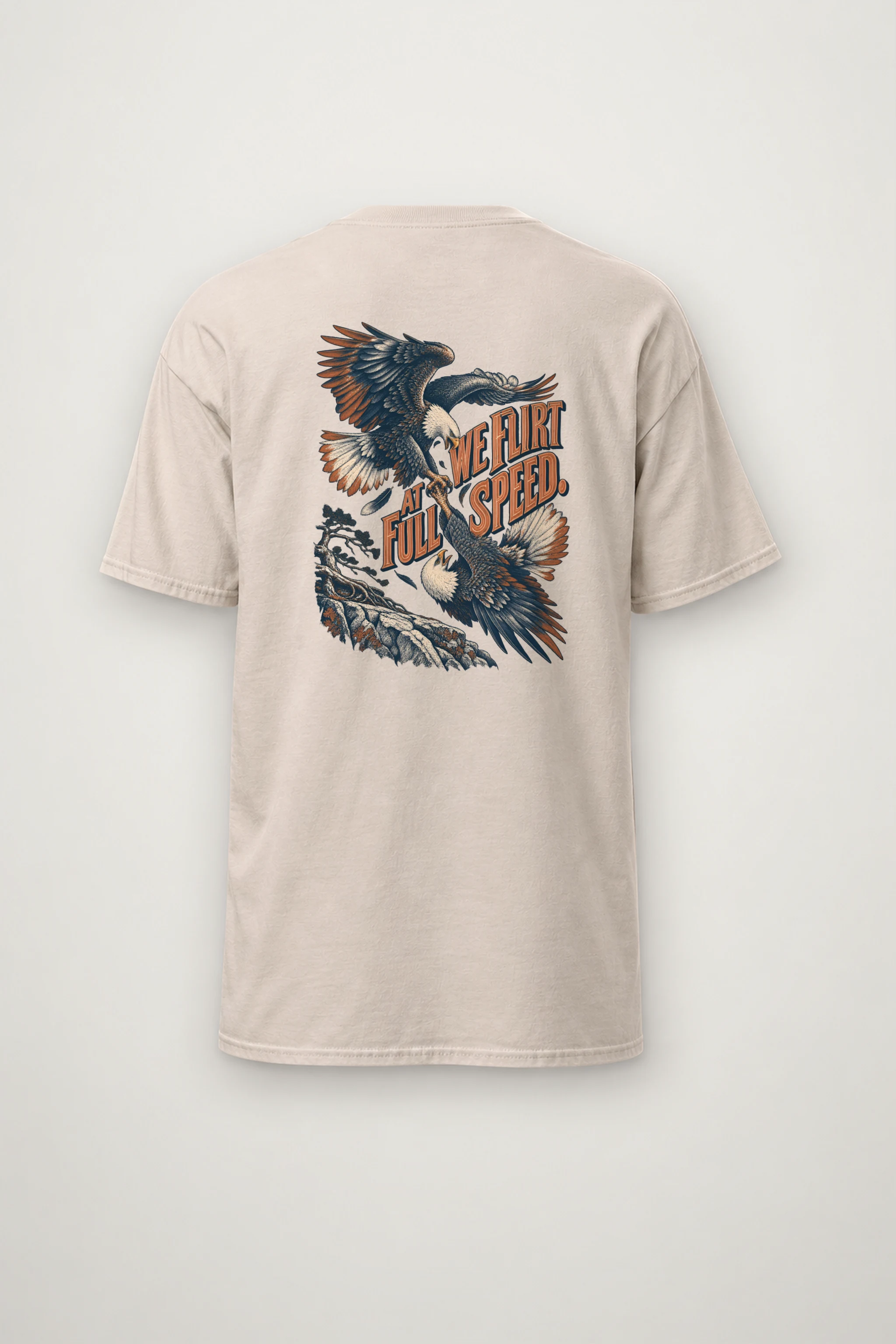 "We Flirt at Full Speed" Heavyweight Unisex Crewneck T-shirt