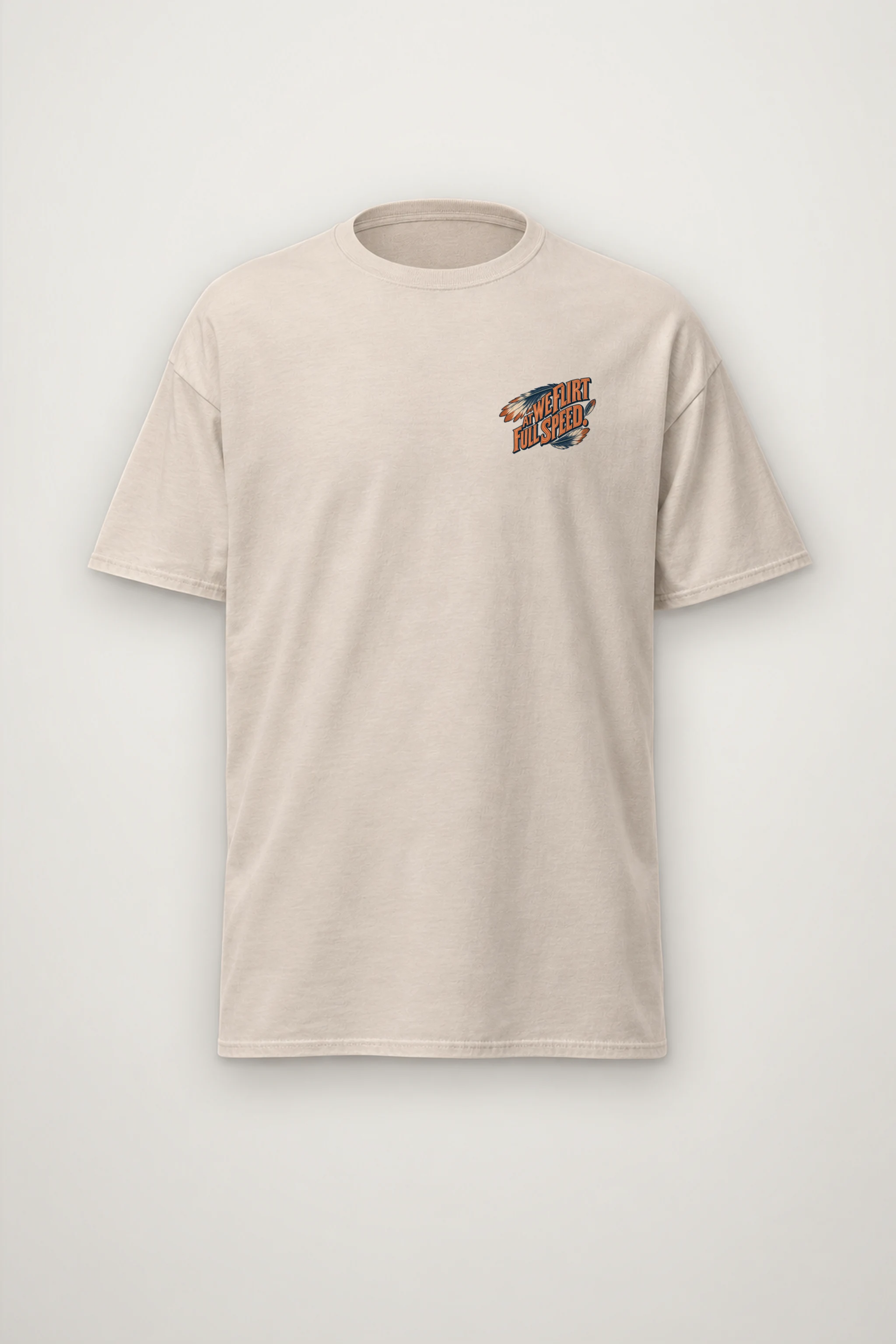 "We Flirt at Full Speed" Heavyweight Unisex Crewneck T-shirt