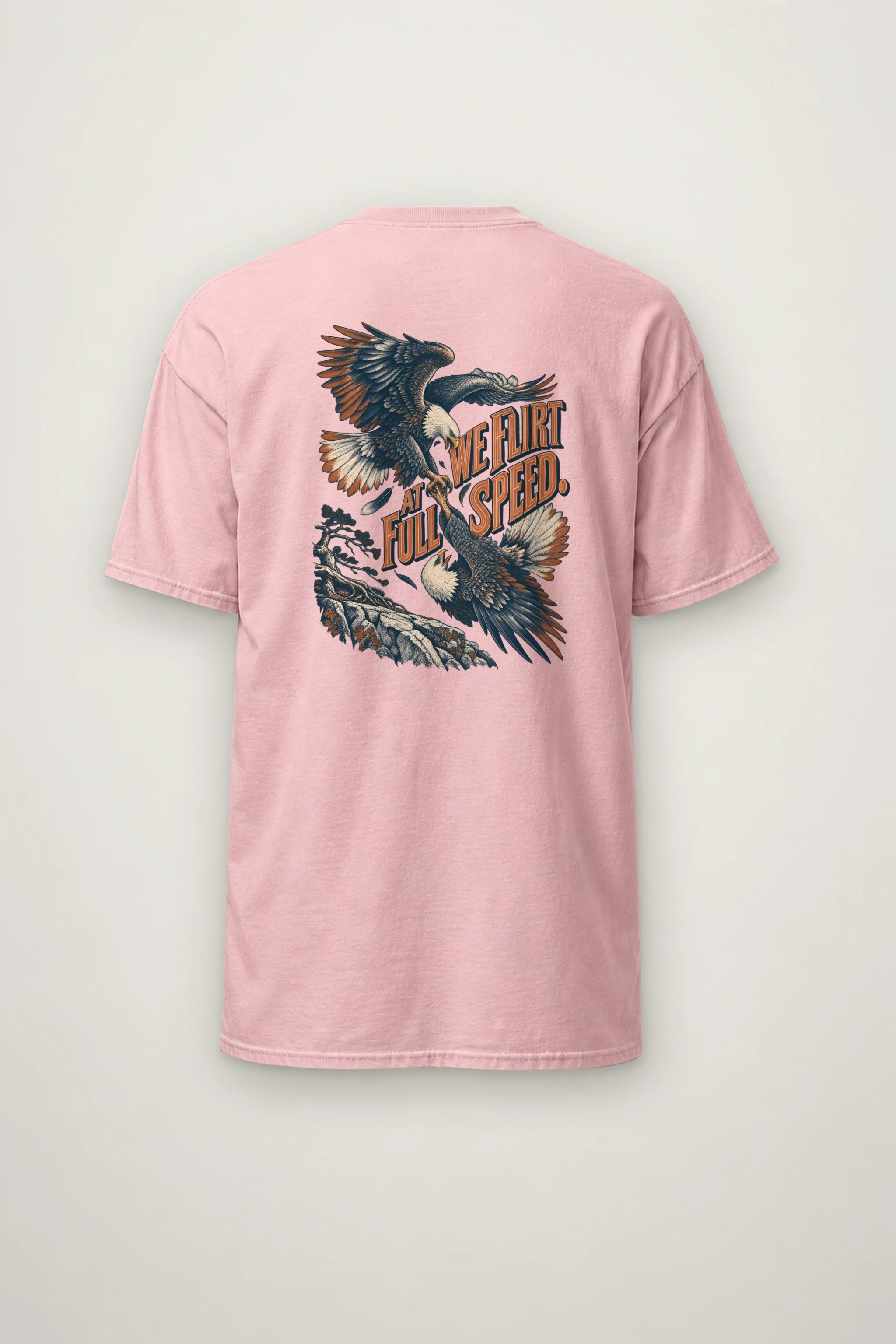 "We Flirt at Full Speed" Heavyweight Unisex Crewneck T-shirt