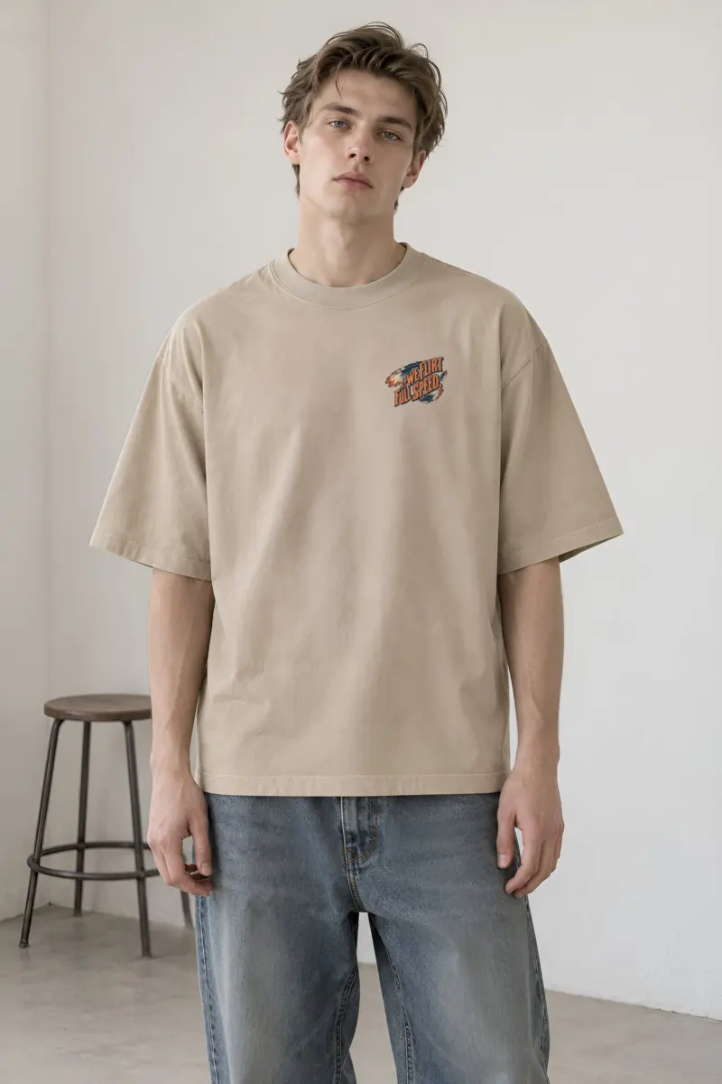 "We Flirt at Full Speed" Unisex Oversized Heavyweight Crewneck T-Shirt