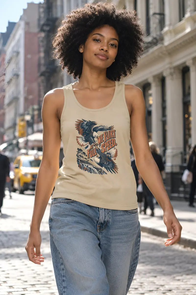 "We Flirt at Full Speed" Unisex Jersey Tank