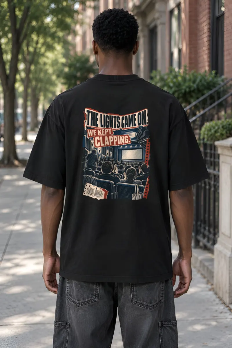“We Kept Clapping” Men’s Oversized Heavyweight Crewneck T-Shirt