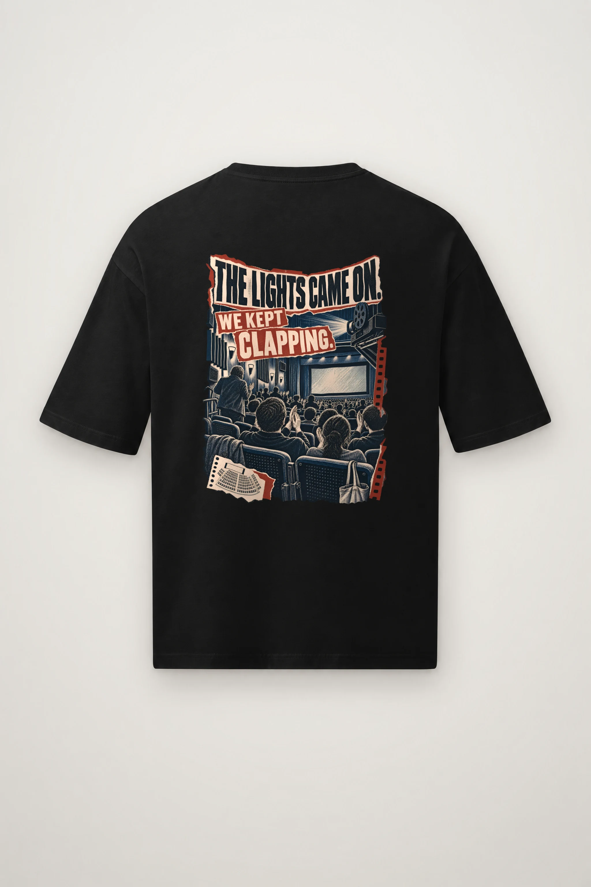 "We Kept Clapping" Men's Oversized Heavyweight Crewneck T-Shirt