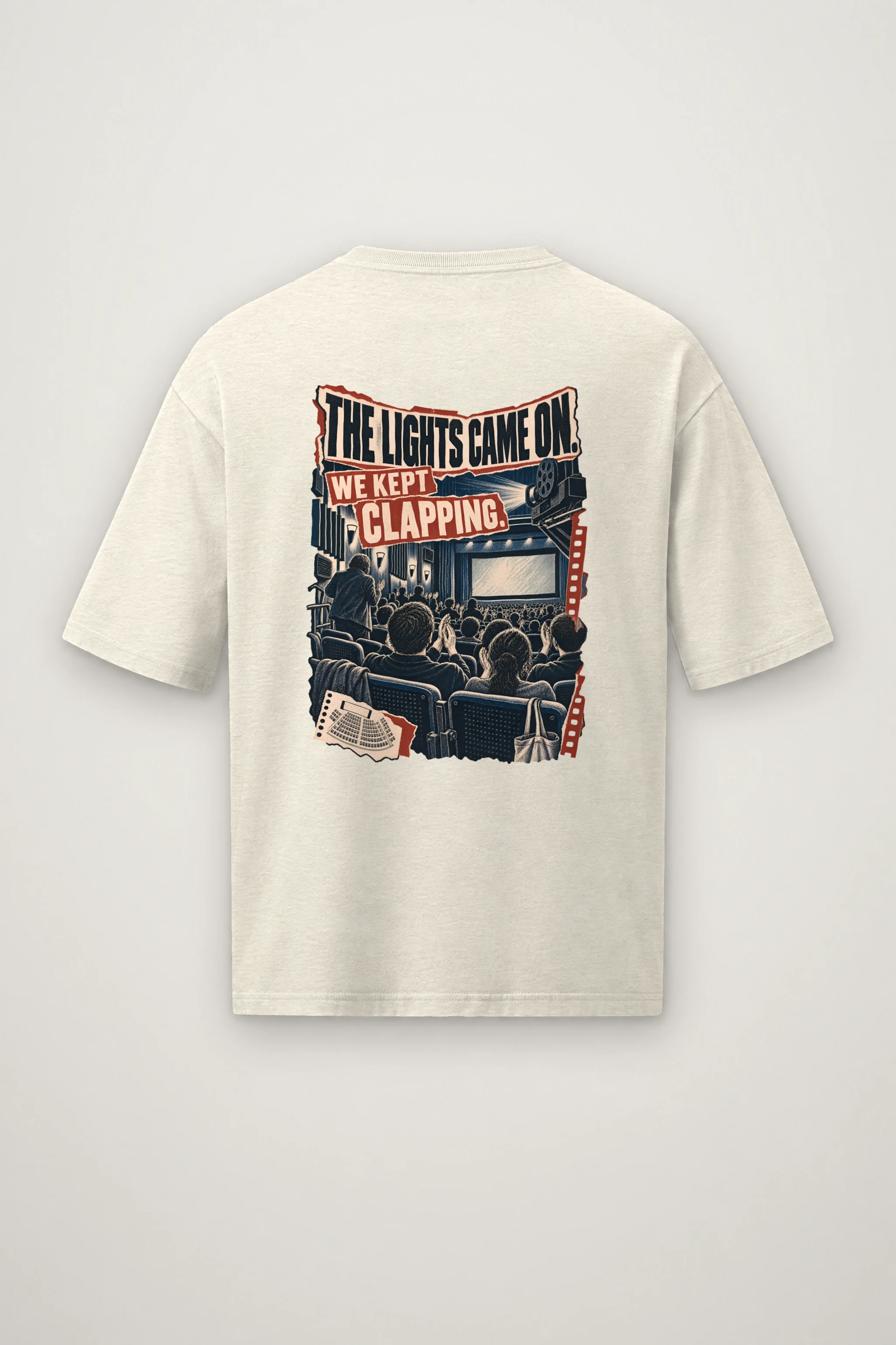 "We Kept Clapping" Men's Oversized Heavyweight Crewneck T-Shirt