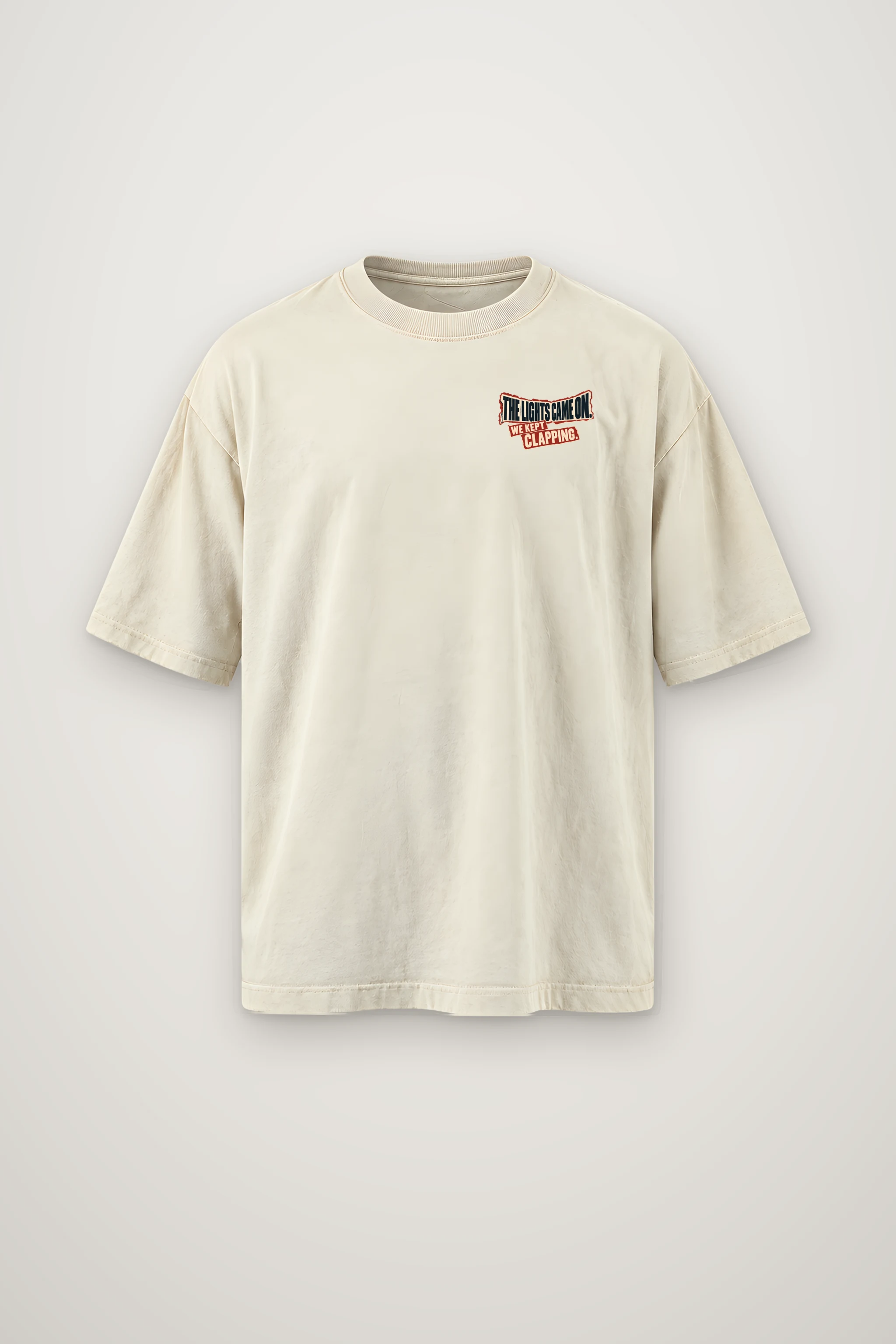"We Kept Clapping" Men's Oversized Heavyweight Crewneck T-Shirt