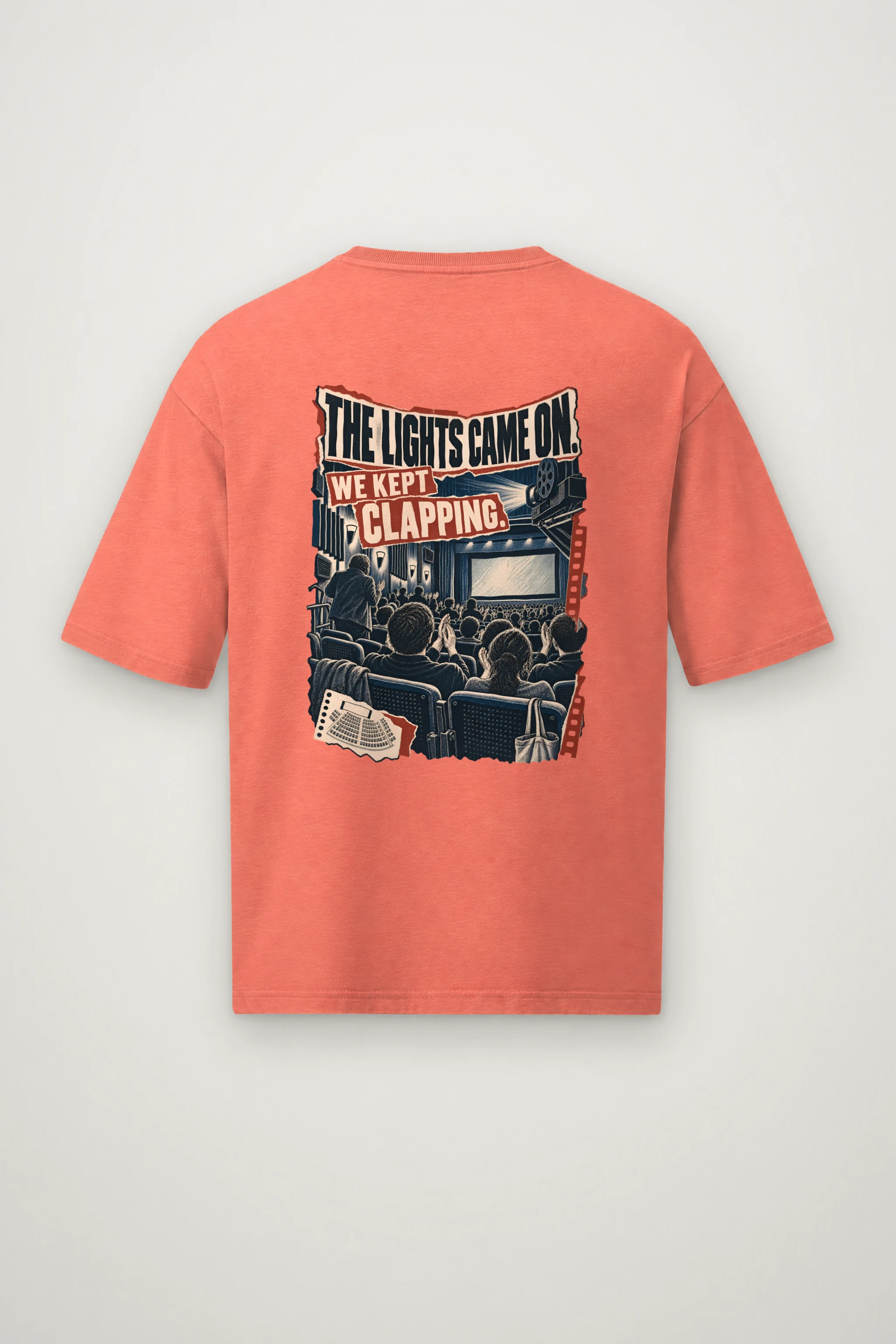 "We Kept Clapping" Men's Oversized Heavyweight Crewneck T-Shirt