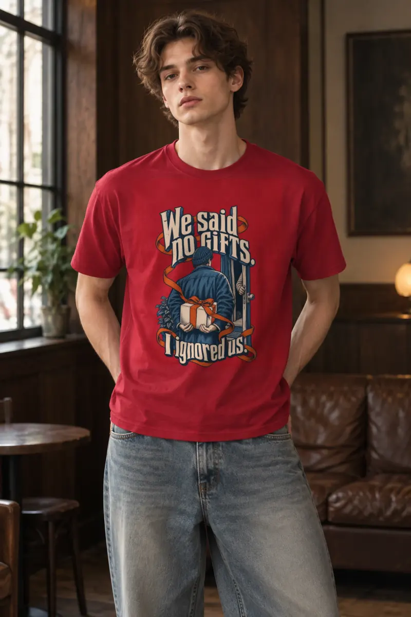 "We Said No Gifts" Heavyweight Unisex Crewneck T-shirt