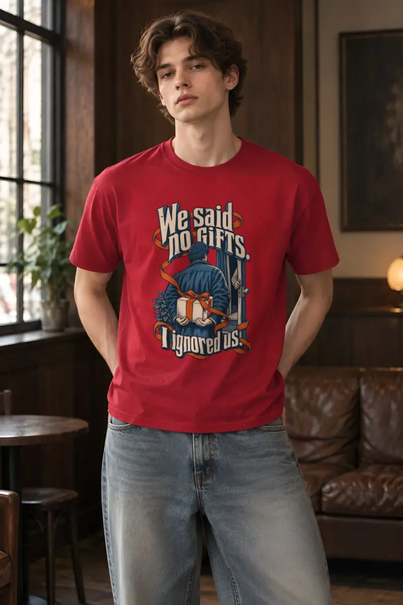 “We Said No Gifts” Heavyweight Unisex Crewneck T-shirt