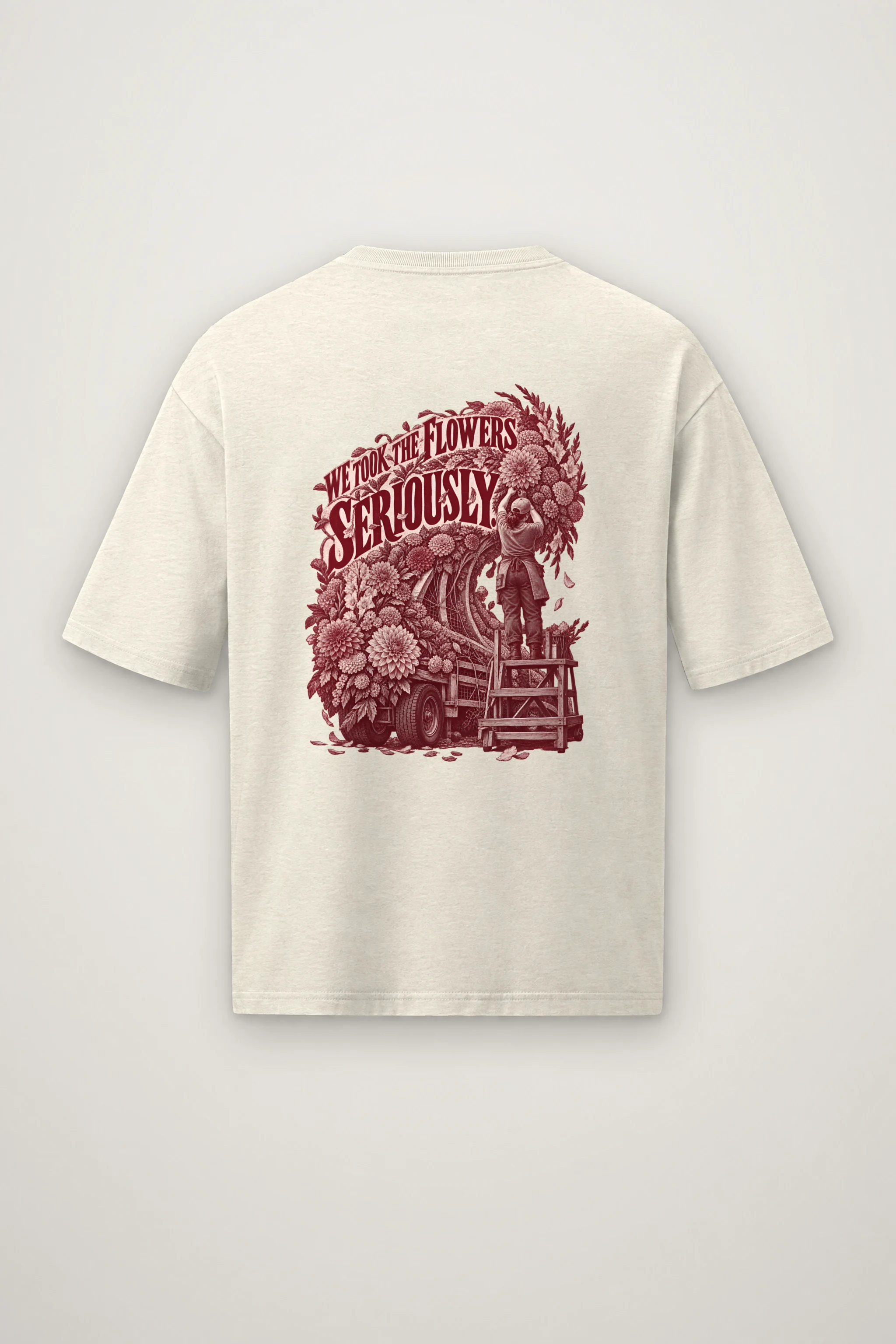 "We Took The Flowers Seriously" Men's Oversized Heavyweight Crewneck T-Shirt