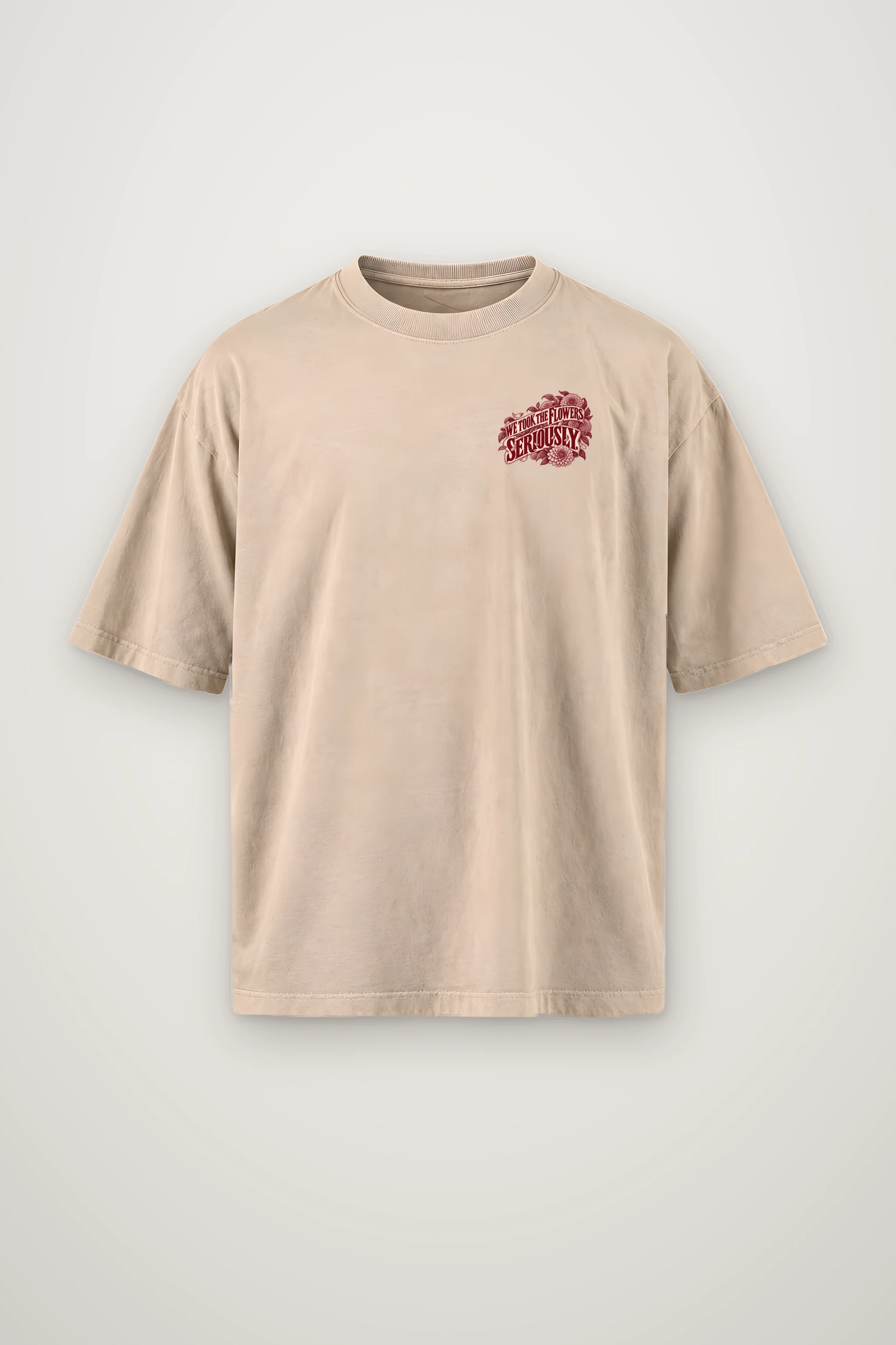 "We Took The Flowers Seriously" Men's Oversized Heavyweight Crewneck T-Shirt