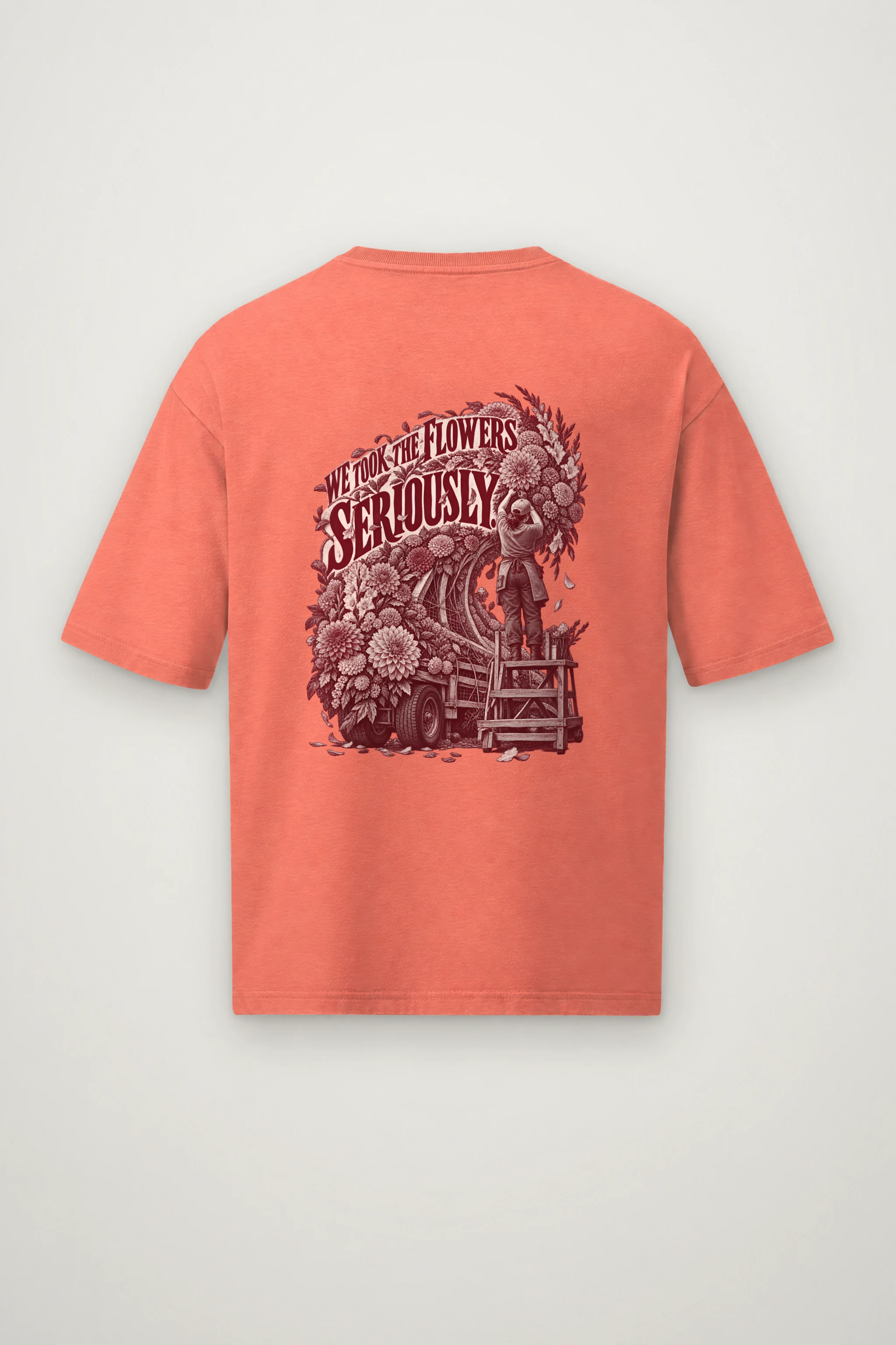 "We Took The Flowers Seriously" Men's Oversized Heavyweight Crewneck T-Shirt